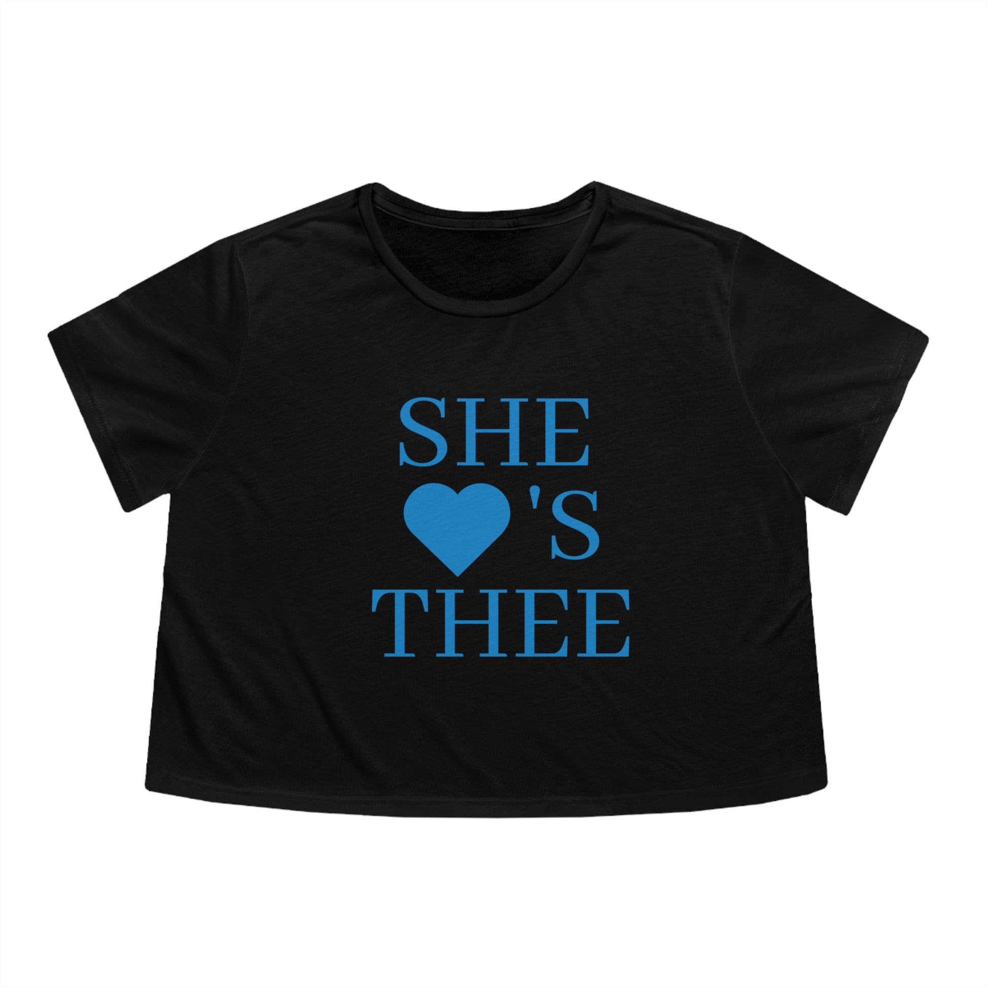 She Heart's Thee Women's Baby Blue Navy Cropped Tee Printify