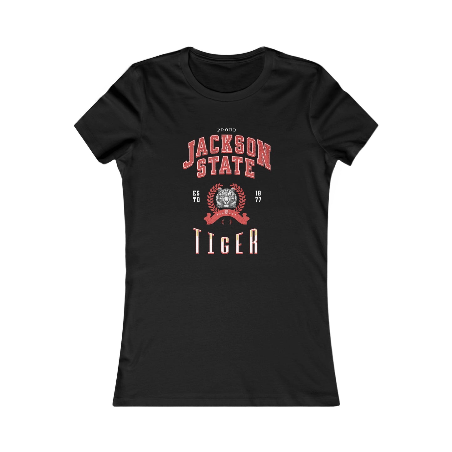 Proud Jackson State Tiger Women's Red Favorite Tee Printify