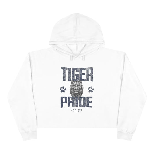 Tiger Pride Tigerhead Women's Navy Crop Hoodie Printify