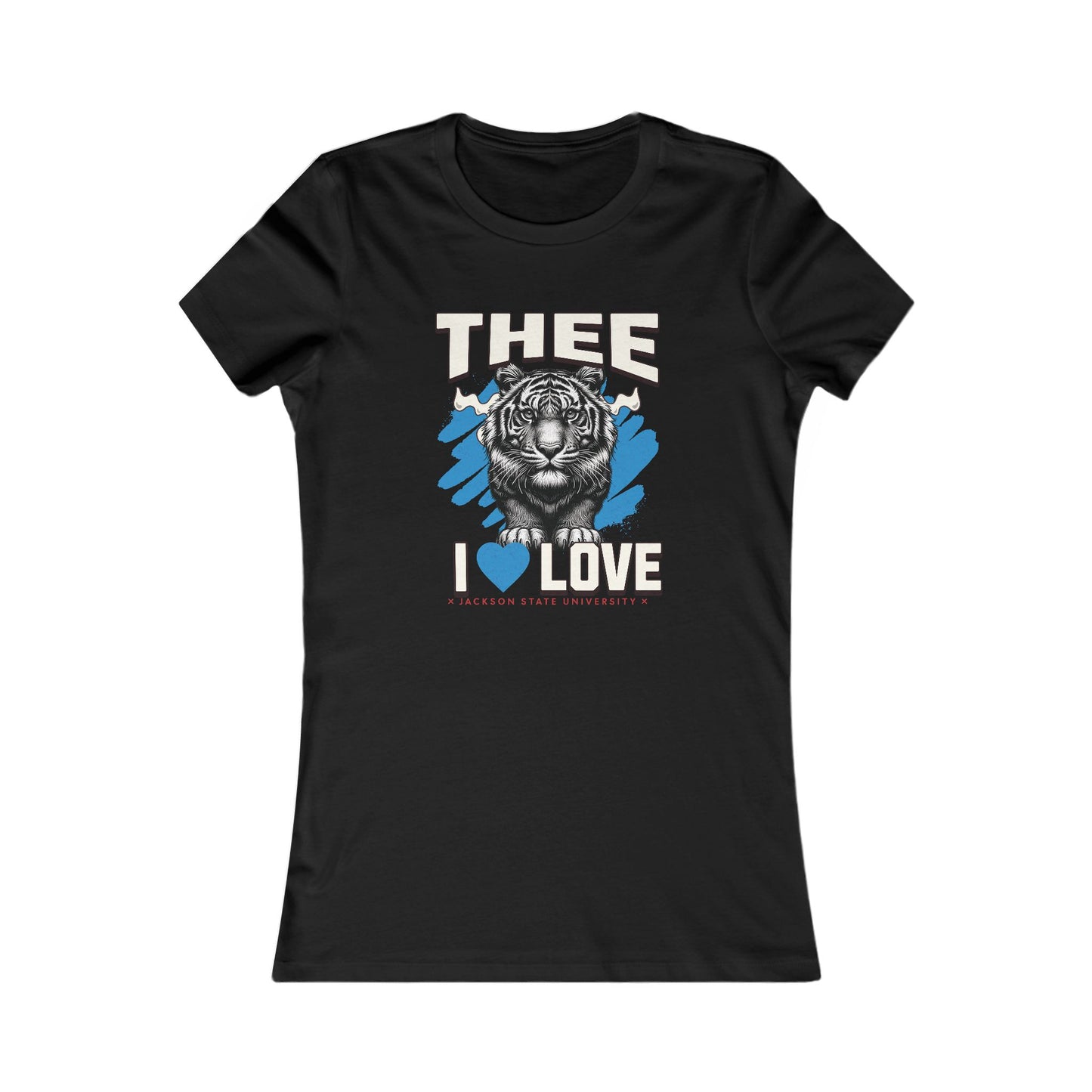 Thee I Love Jackson State University Tigerhead Women's Baby Blue Favorite Tee