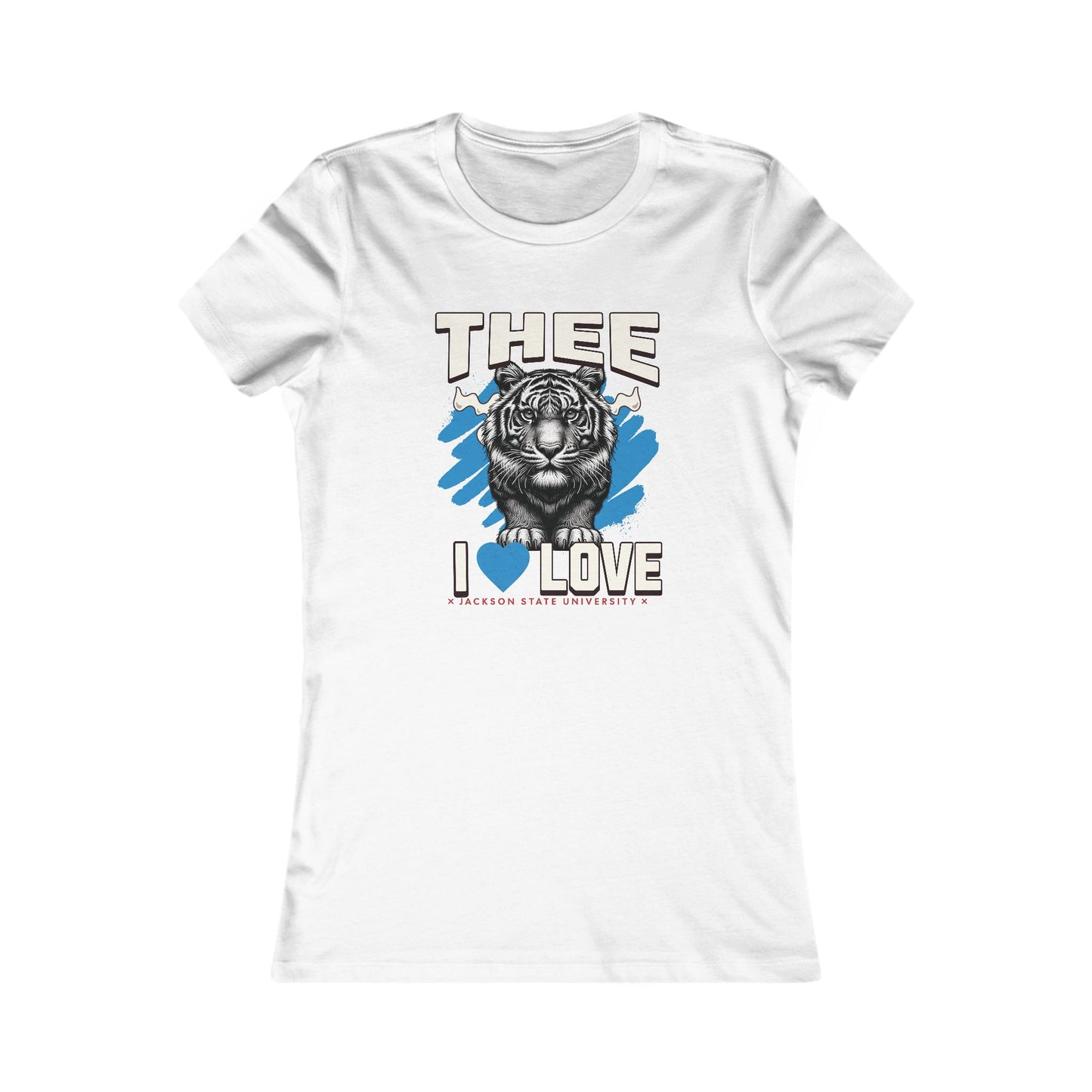 Thee I Love Jackson State University Tigerhead Women's Baby Blue Favorite Tee