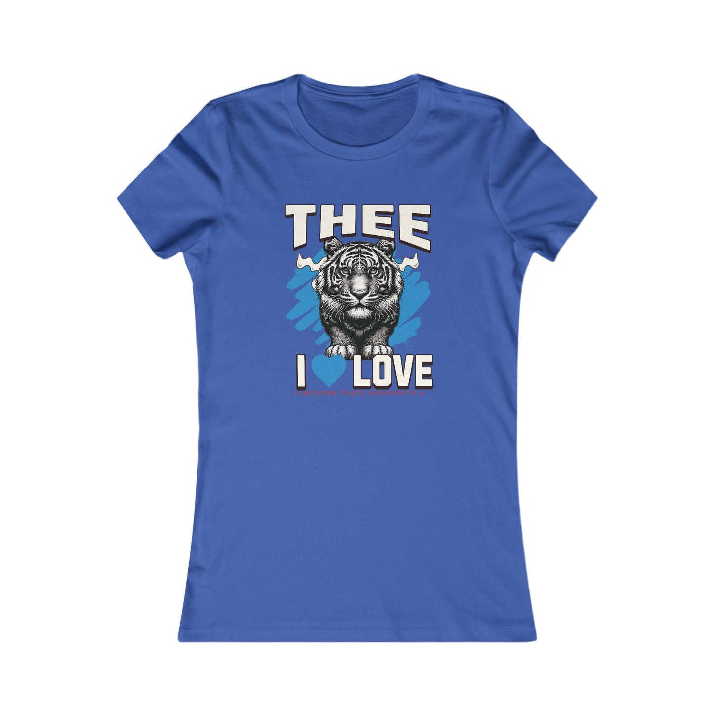 Thee I Love Jackson State University Tigerhead Women's Baby Blue Favorite Tee