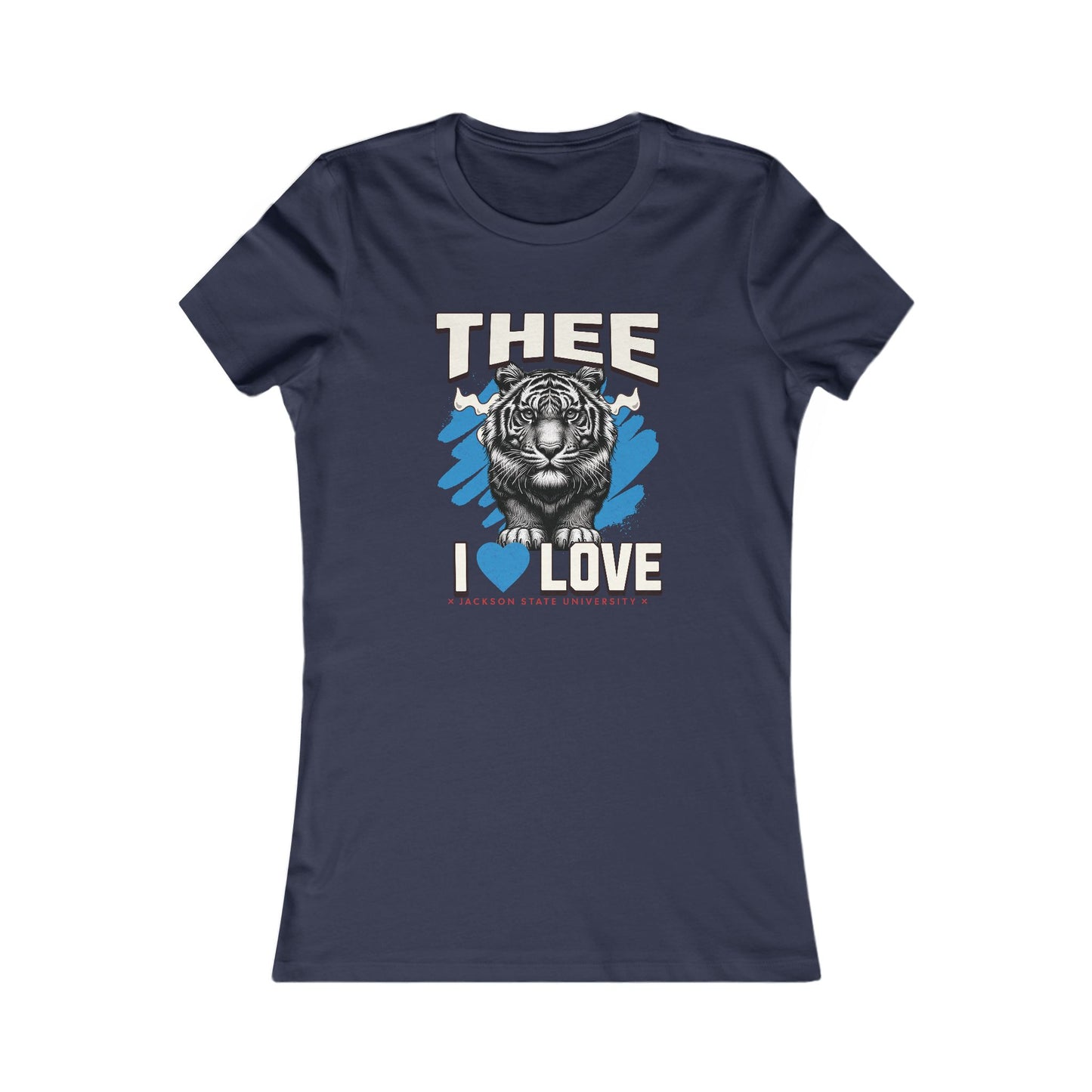 Thee I Love Jackson State University Tigerhead Women's Baby Blue Favorite Tee