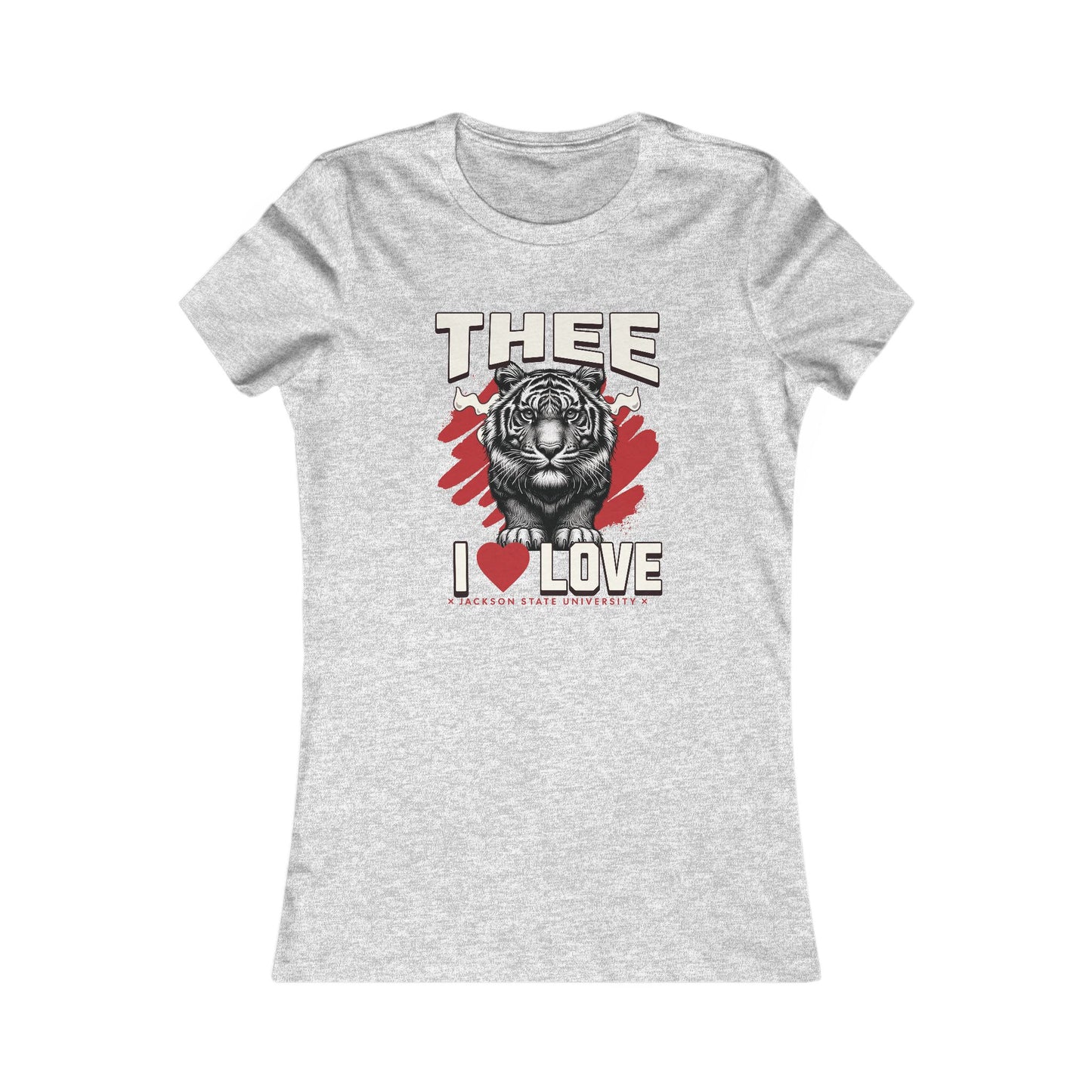 Thee I Love Jackson State University Tigerhead Women's Red Favorite Tee