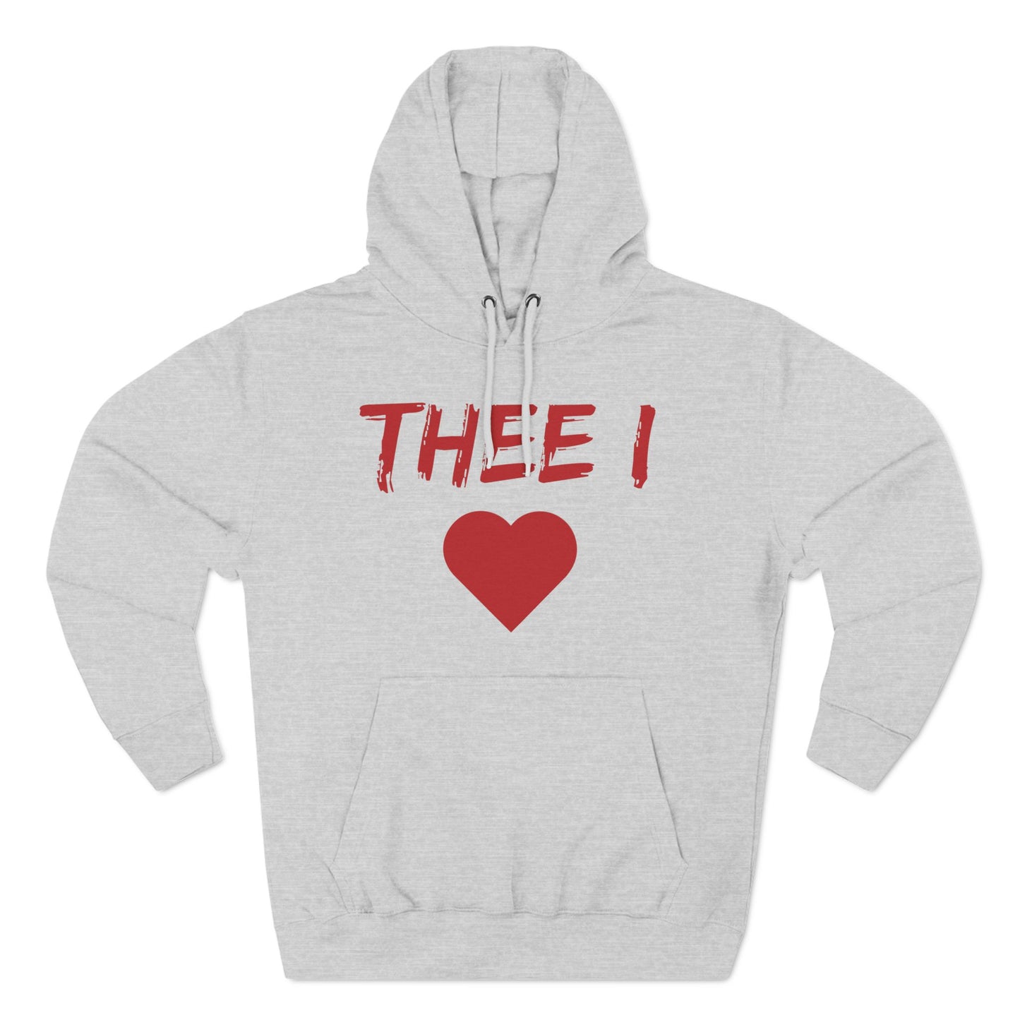 Thee I Heart Women's Block Red Premium Pullover Hoodie Printify