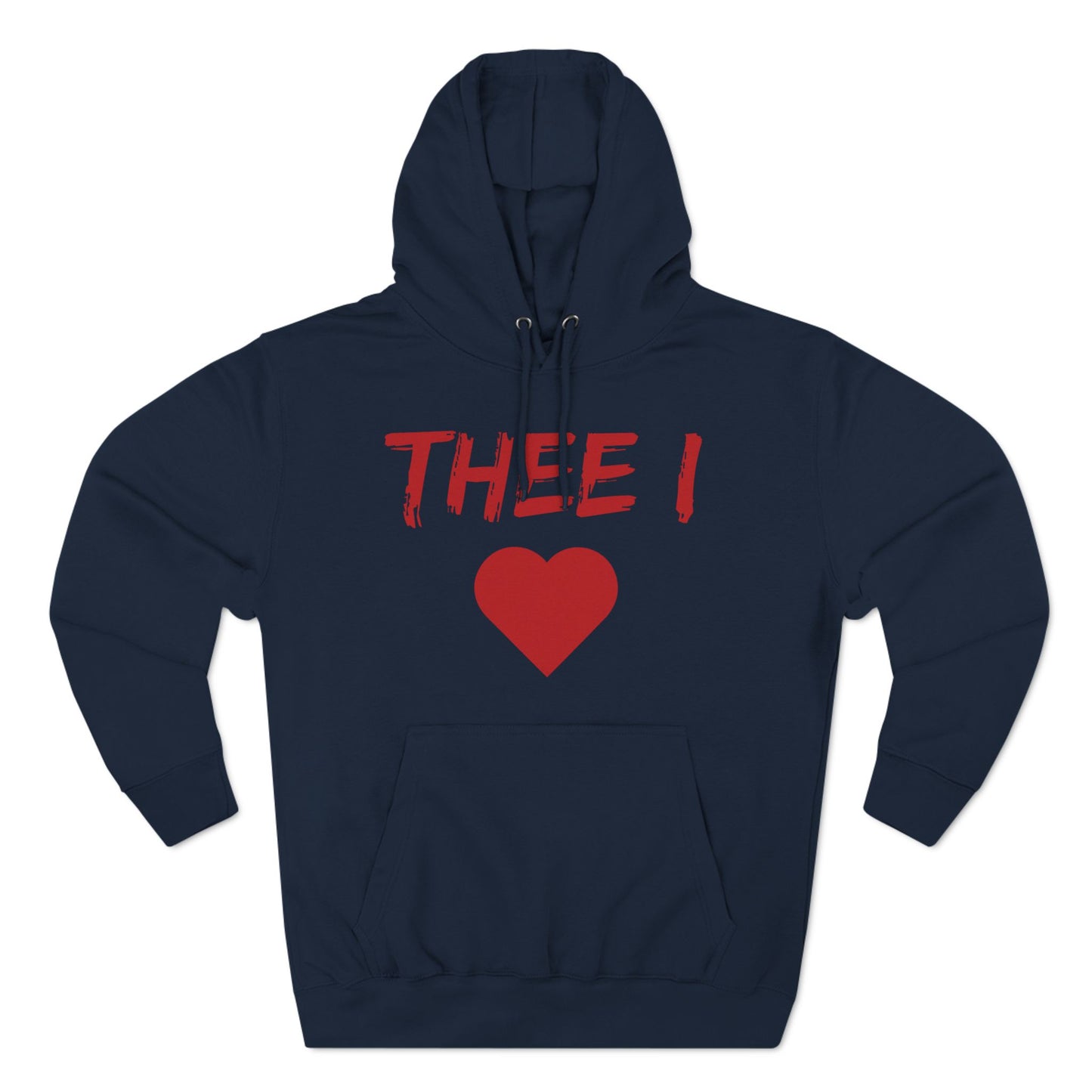 Thee I Heart Women's Block Red Premium Pullover Hoodie Printify