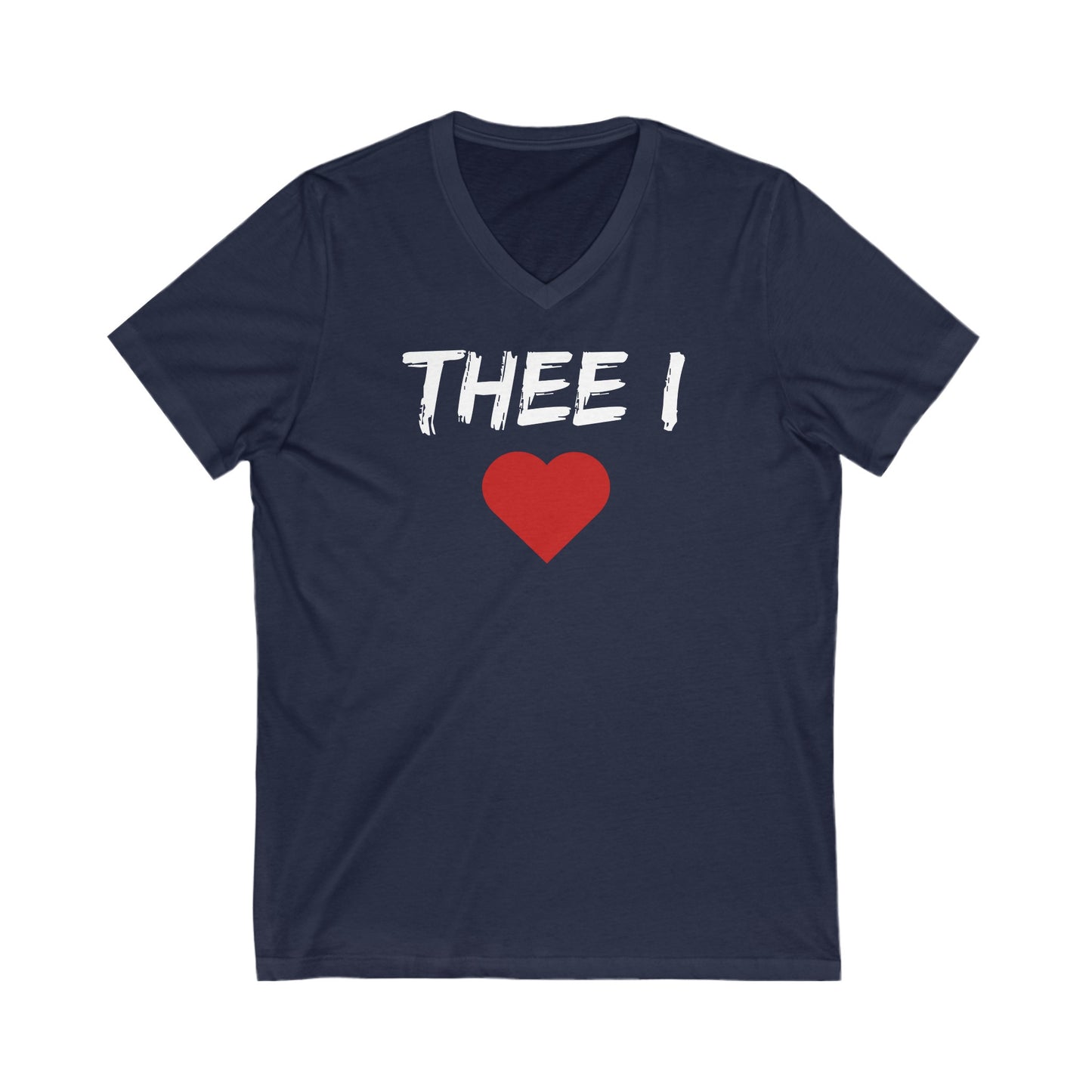 Thee I Heart Block White Men's Jersey Short Sleeve V-Neck Tee Printify