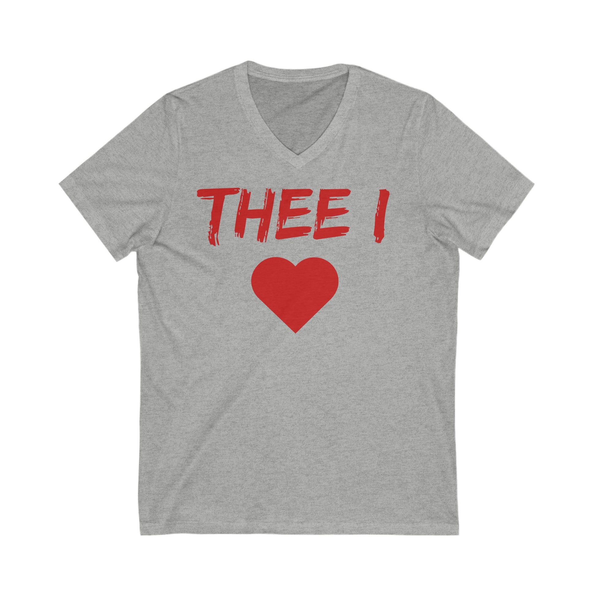 Thee I Heart Red Block Women's Jersey V-Neck Tee Printify