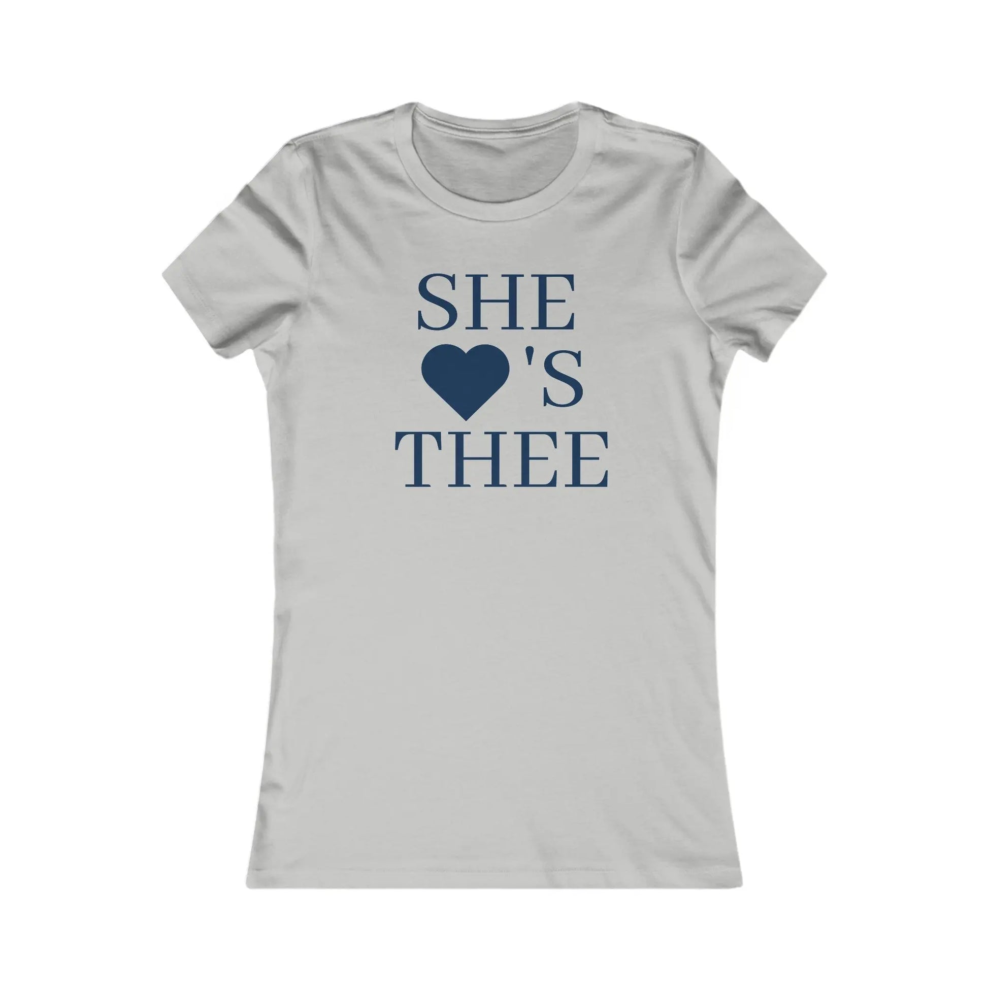 She Heart's Thee Navy Women's Favorite Tee Printify