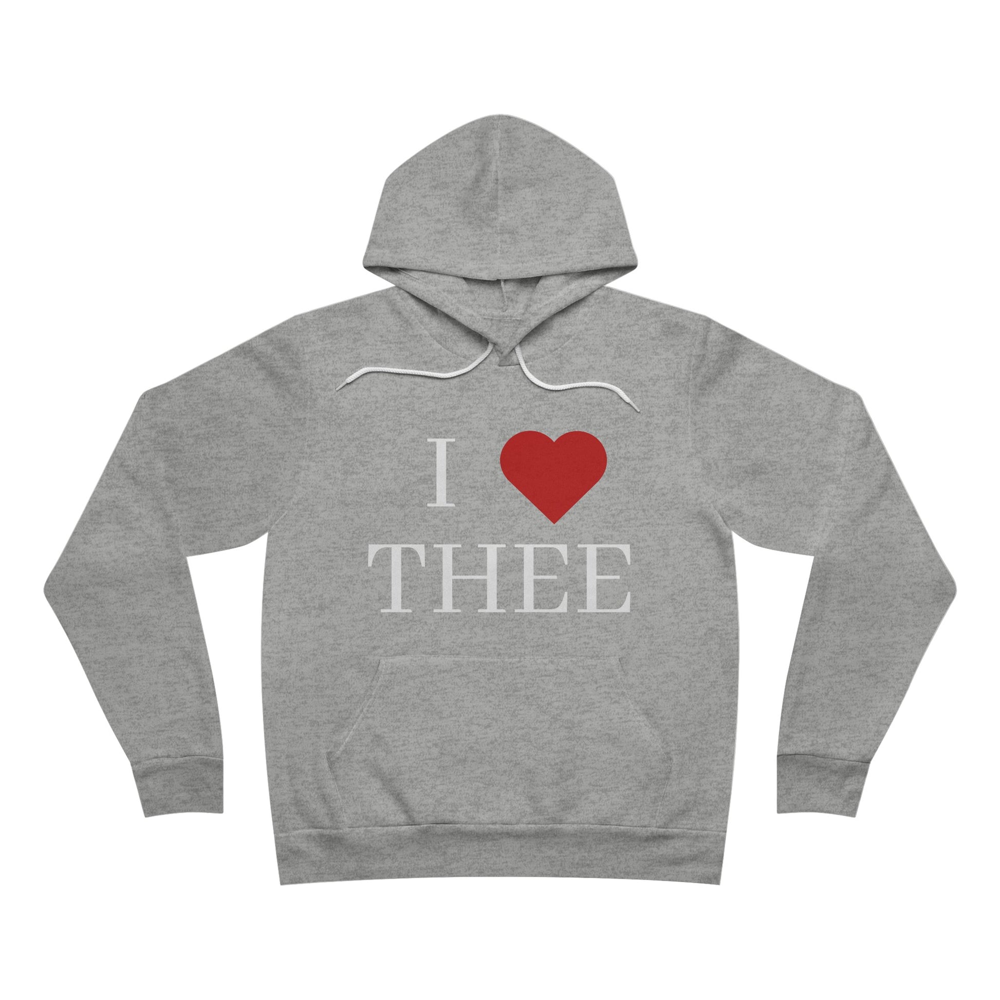 I Heart Thee Men's White Fleece Pullover Hoodie Printify