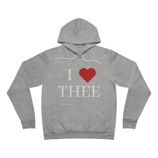 I Heart Thee Men's White Fleece Pullover Hoodie Printify