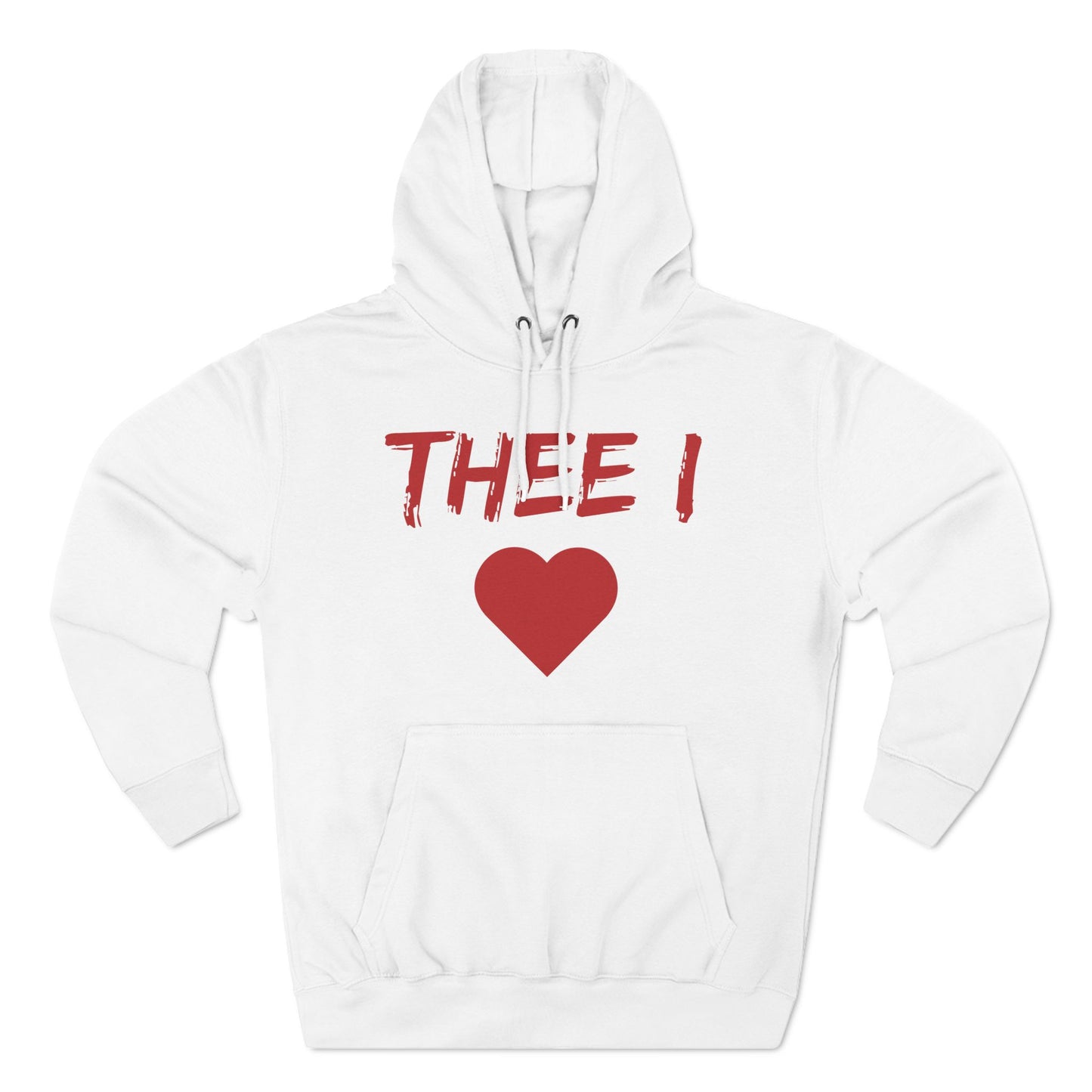 Thee I Heart Women's Block Red Premium Pullover Hoodie Printify