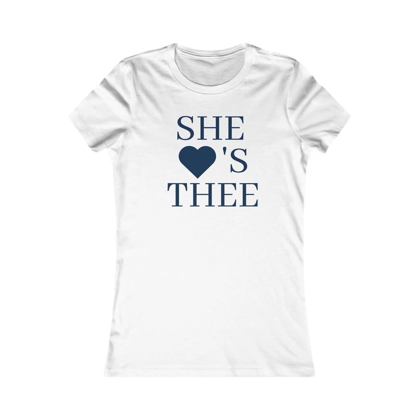 She Heart's Thee Navy Women's Favorite Tee Printify