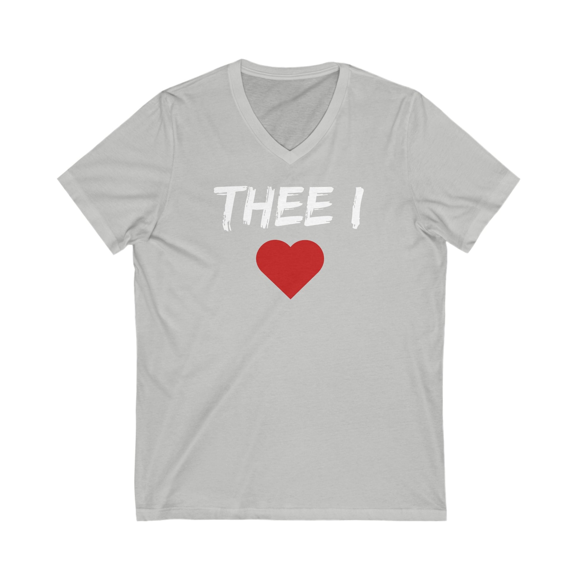 Thee I Heart Block White Men's Jersey Short Sleeve V-Neck Tee Printify