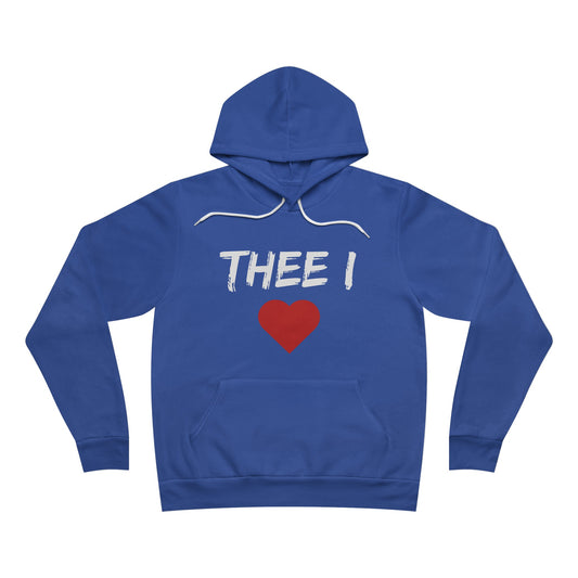 Thee I Heart Men's Block White Fleece Pullover Hoodie Printify