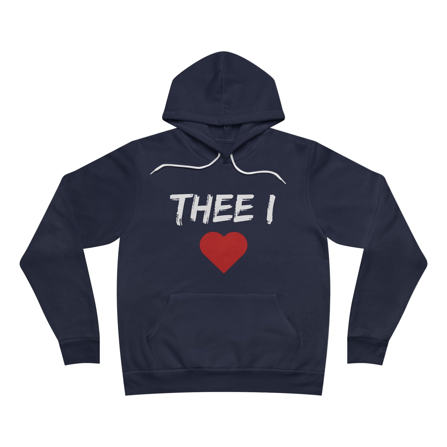 Thee I Heart Men's Block White Fleece Pullover Hoodie Printify