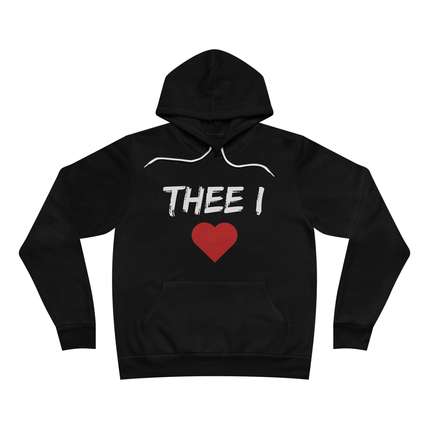 Thee I Heart Men's Block White Fleece Pullover Hoodie Printify