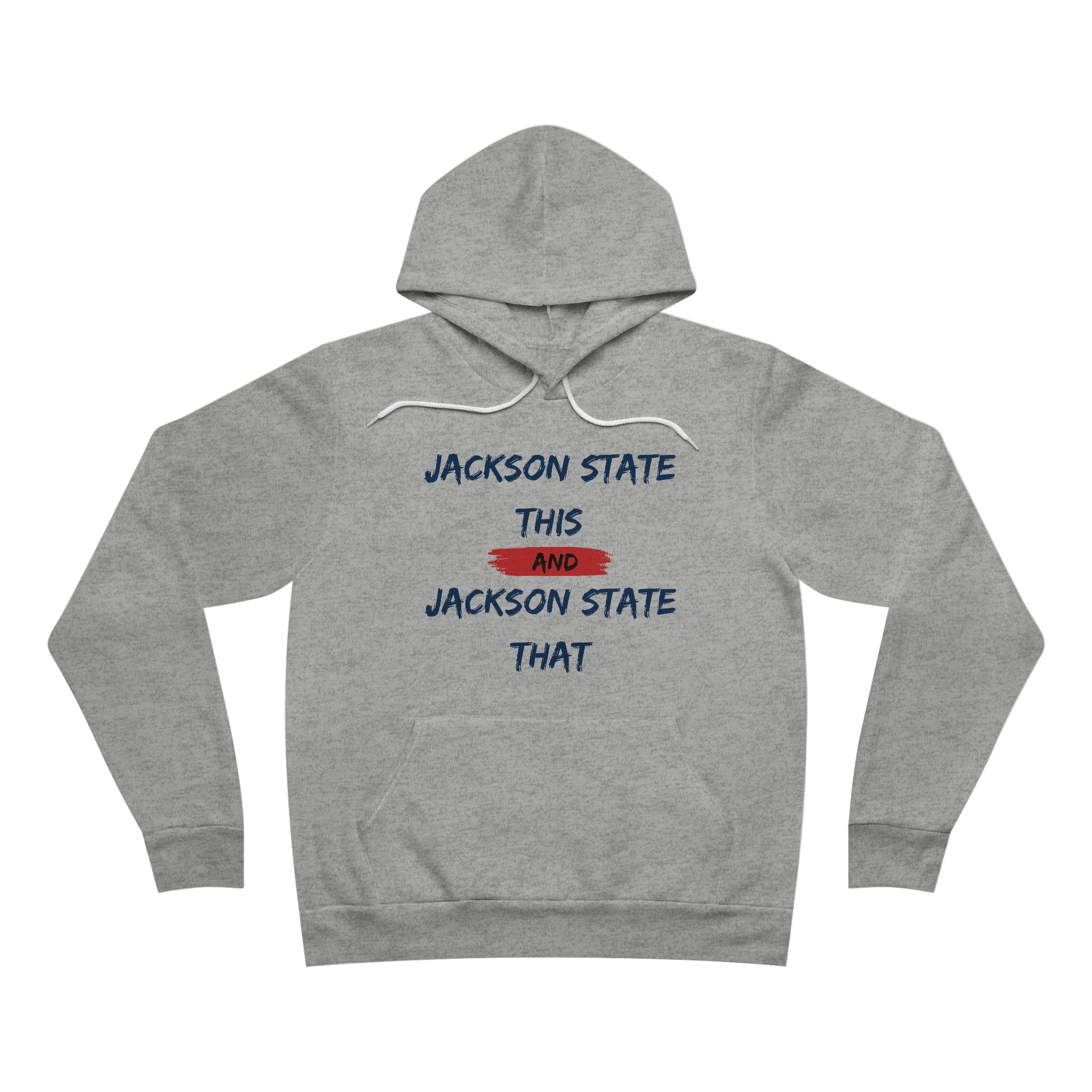 Jackson State This, Jackson State That Men's Block Red Fleece Pullover Hoodie Printify