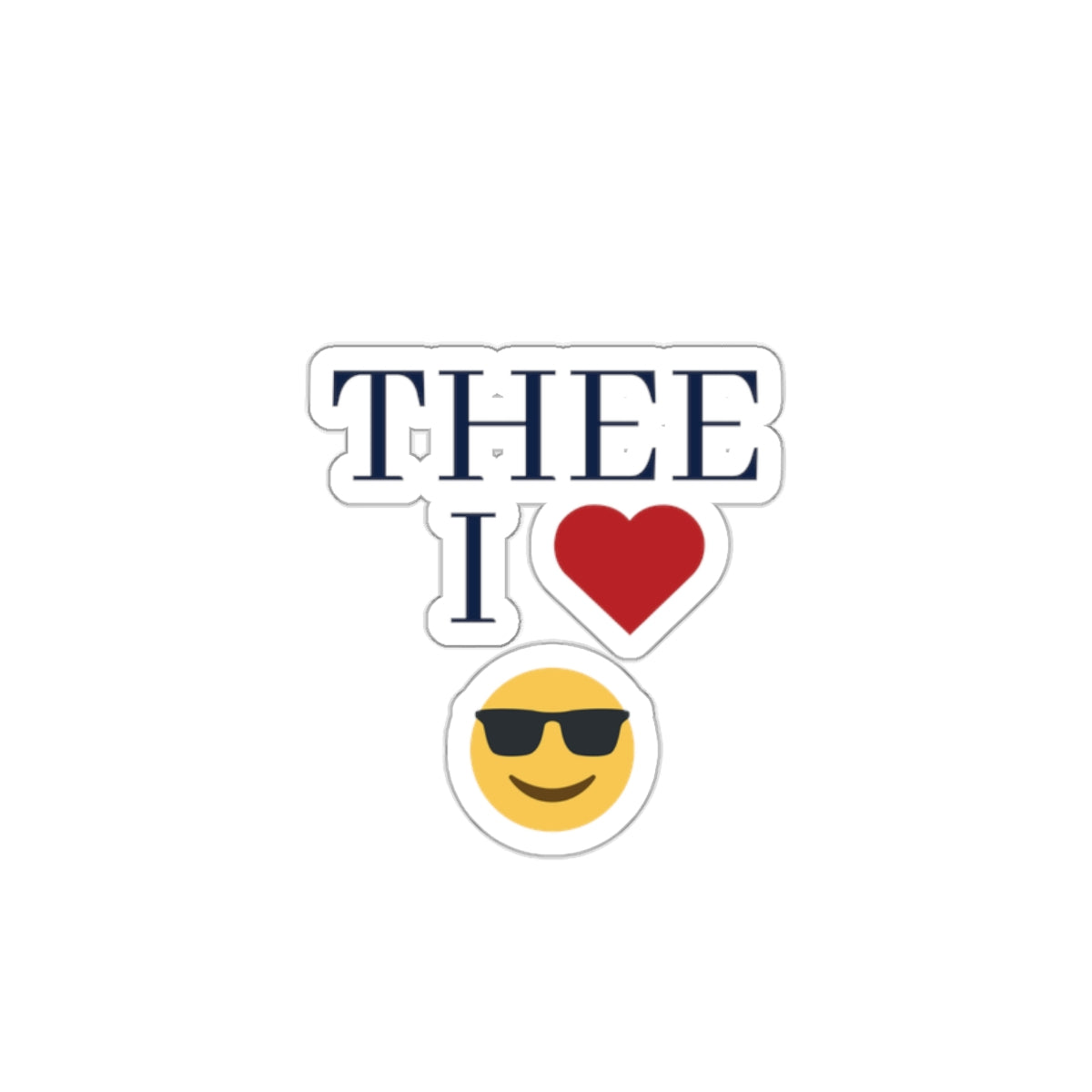 Thee I Heart Smiley Face Die-Cut Sticker Printify