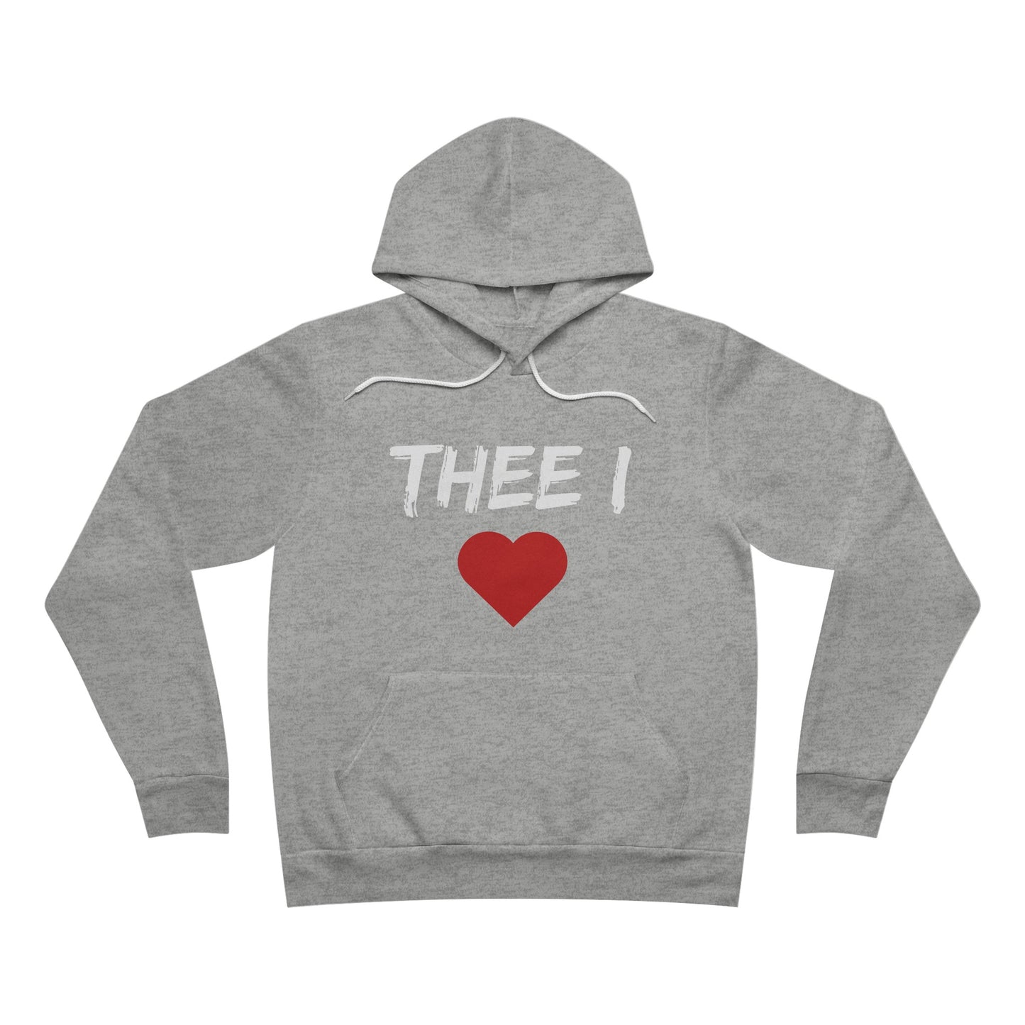 Thee I Heart Men's Block White Fleece Pullover Hoodie Printify