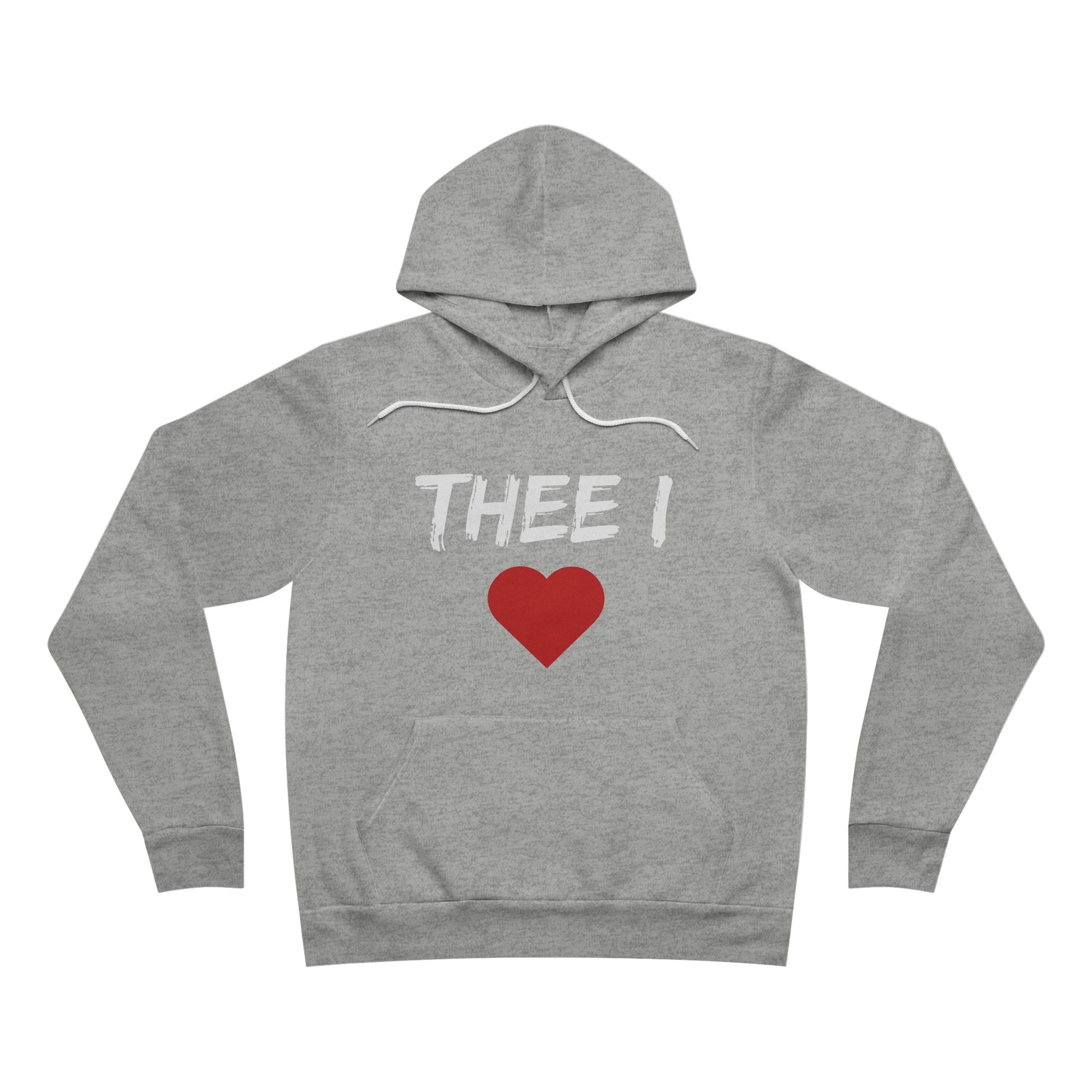 Thee I Heart Men's Block White Fleece Pullover Hoodie Printify