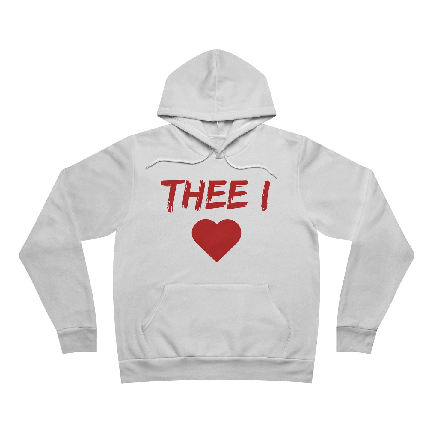 Thee I Heart Men's Block Red Fleece Pullover Hoodie Printify