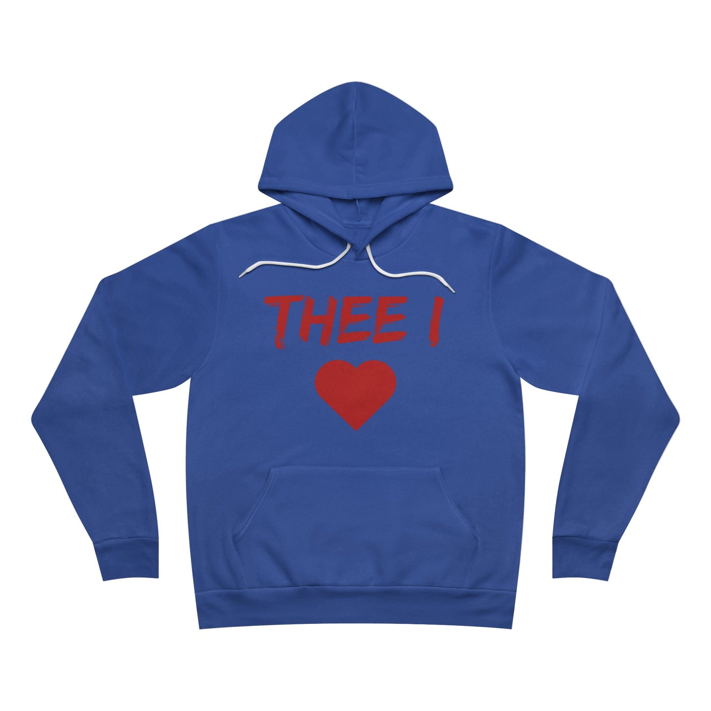 Thee I Heart Men's Block Red Fleece Pullover Hoodie Printify