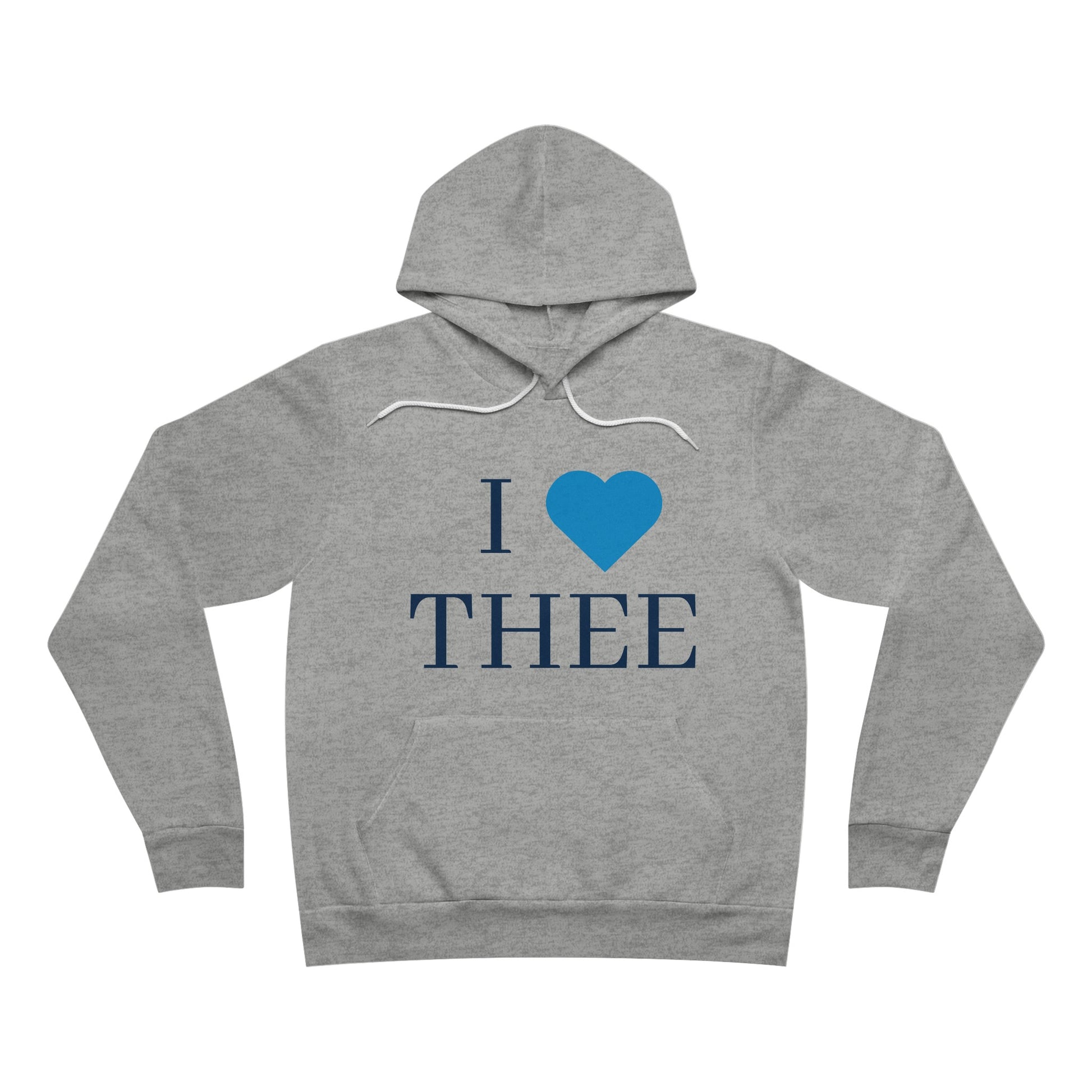 I Heart Thee Men's Baby Blue Fleece Pullover Hoodie Printify