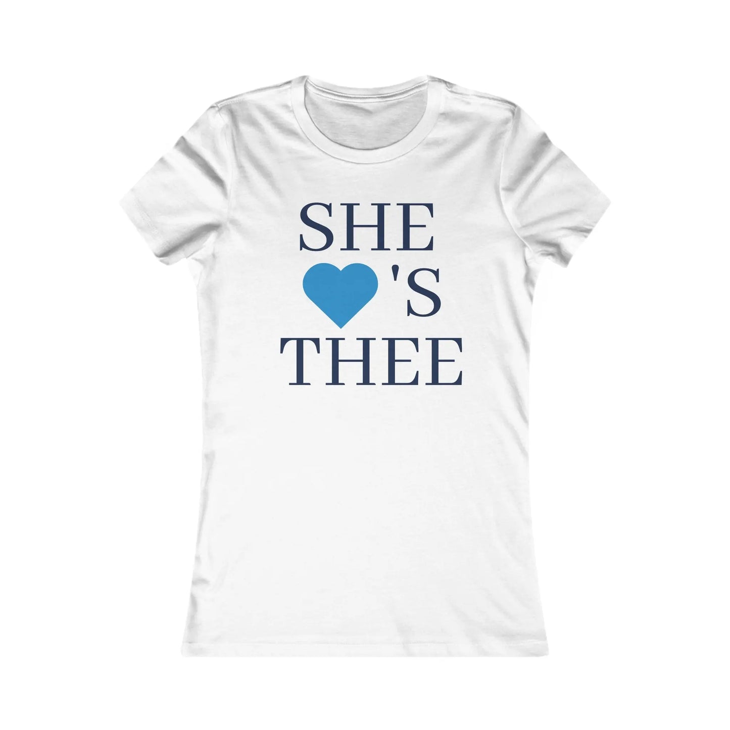 She Heart's Thee Navy-Baby Blue Women's Favorite Tee Printify