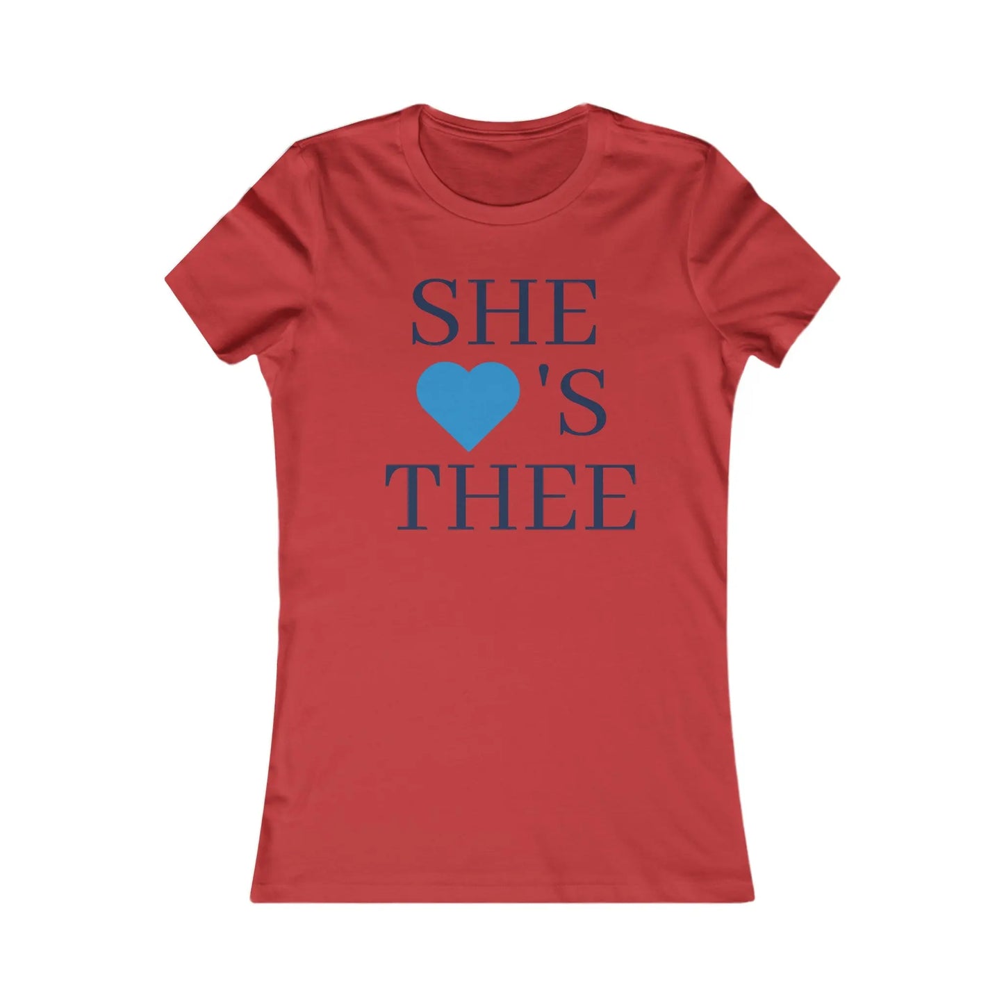 She Heart's Thee Navy-Baby Blue Women's Favorite Tee Printify