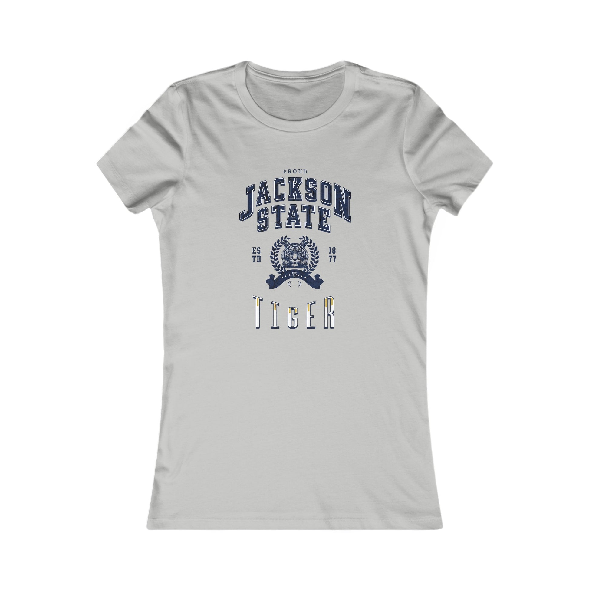 Proud Jackson State Tiger Women's Navy Favorite Tee Printify