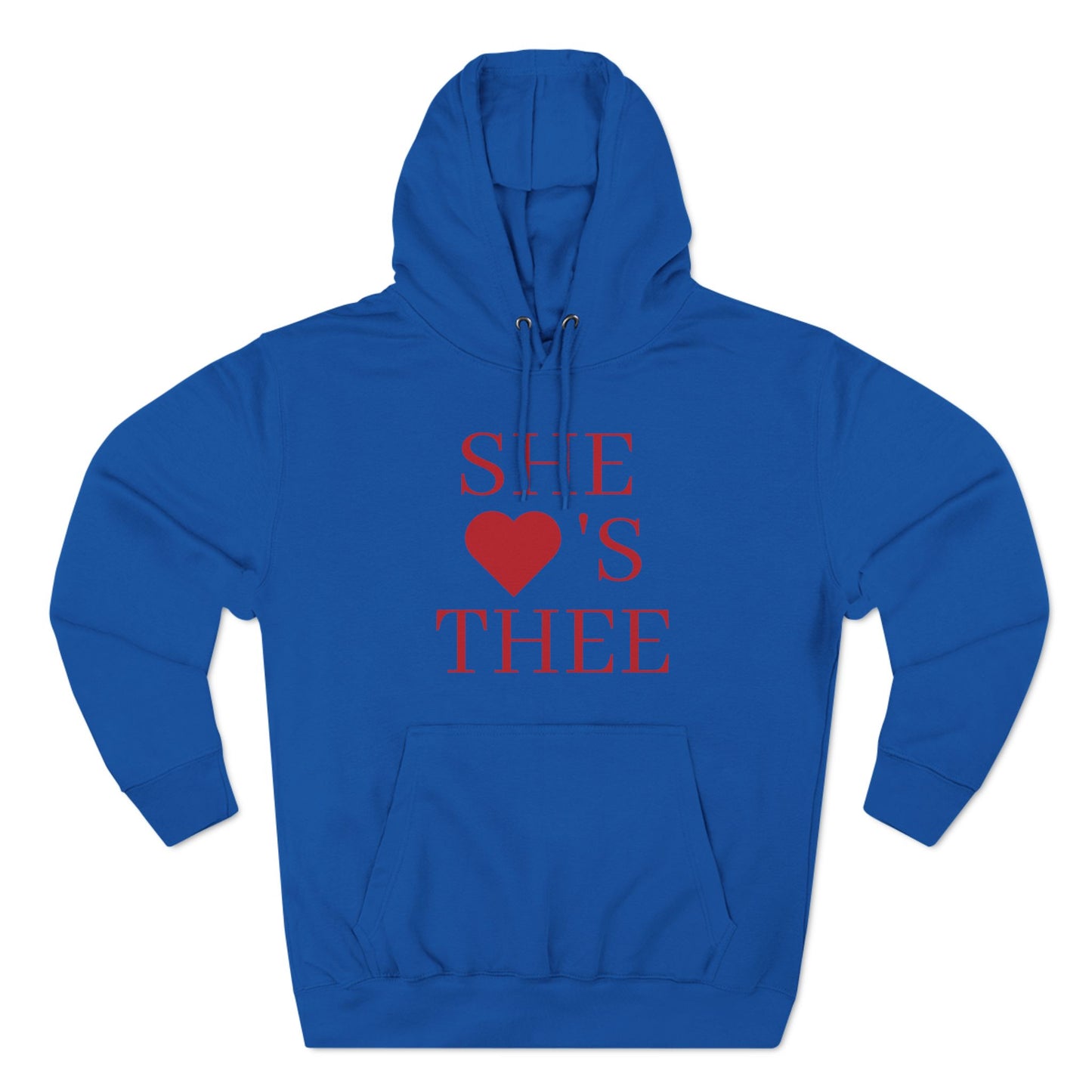 She Heart's Thee Red Women's Premium Pullover Hoodie Printify