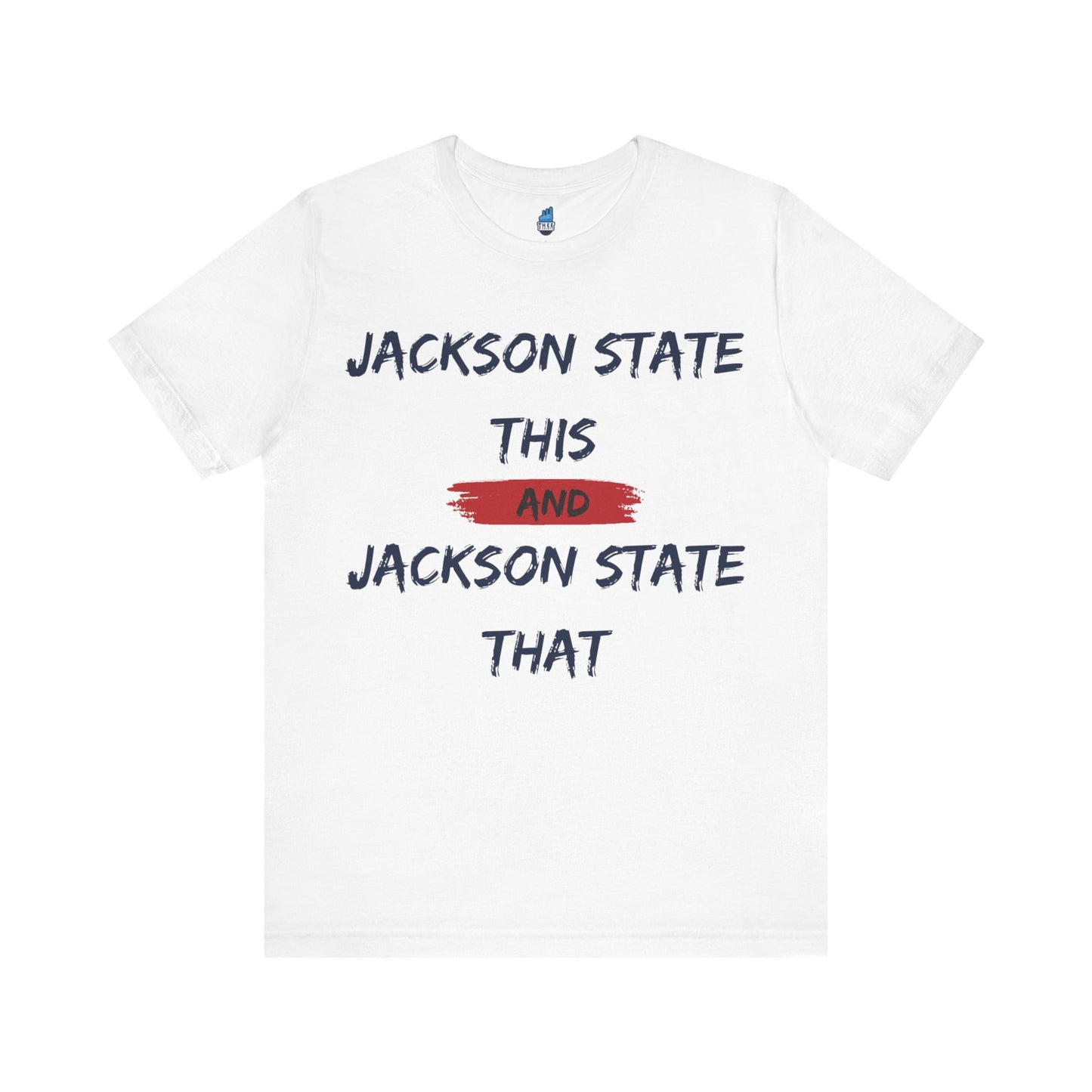 Jackson State This, Jackson State That Red Block Men's Jersey Tee Printify