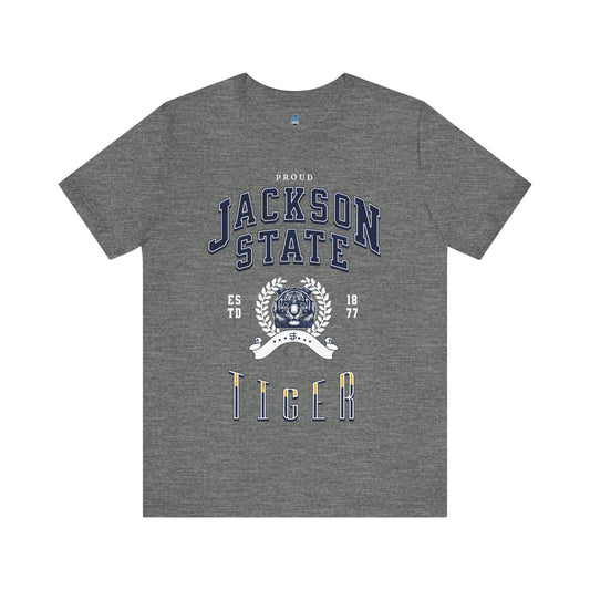 Proud Jackson State Tiger Men's White Jersey Short Sleeve Tee