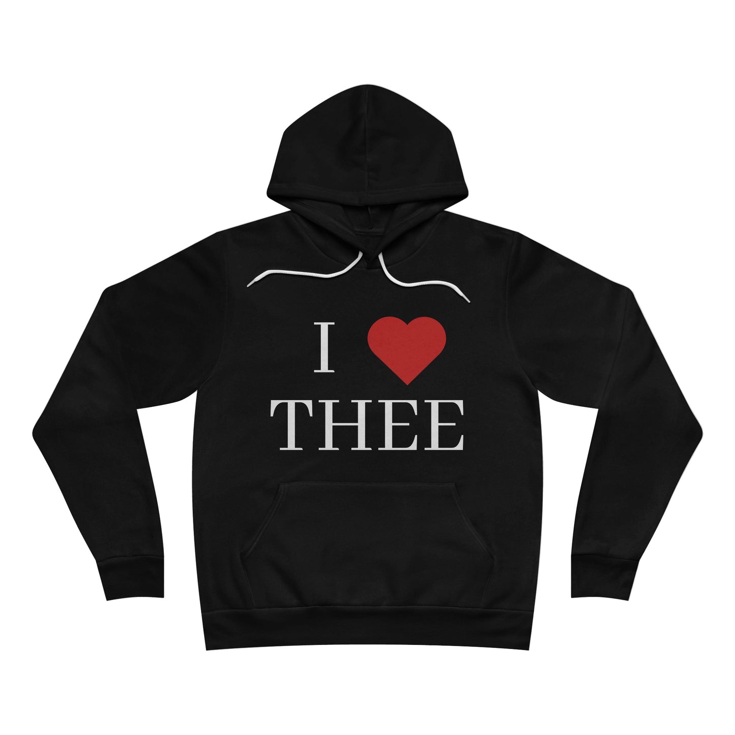 I Heart Thee Men's White Fleece Pullover Hoodie Printify