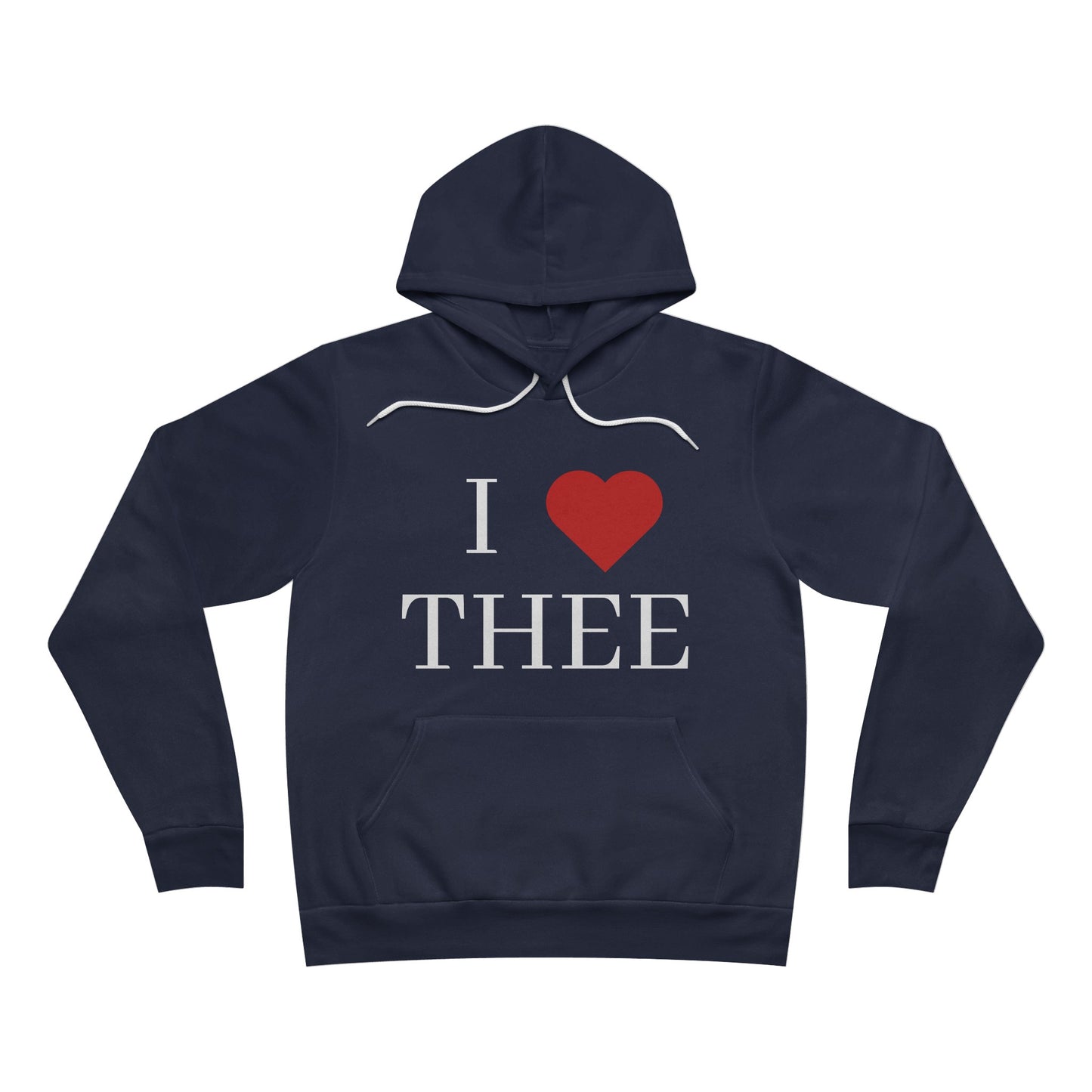 I Heart Thee Men's White Fleece Pullover Hoodie Printify