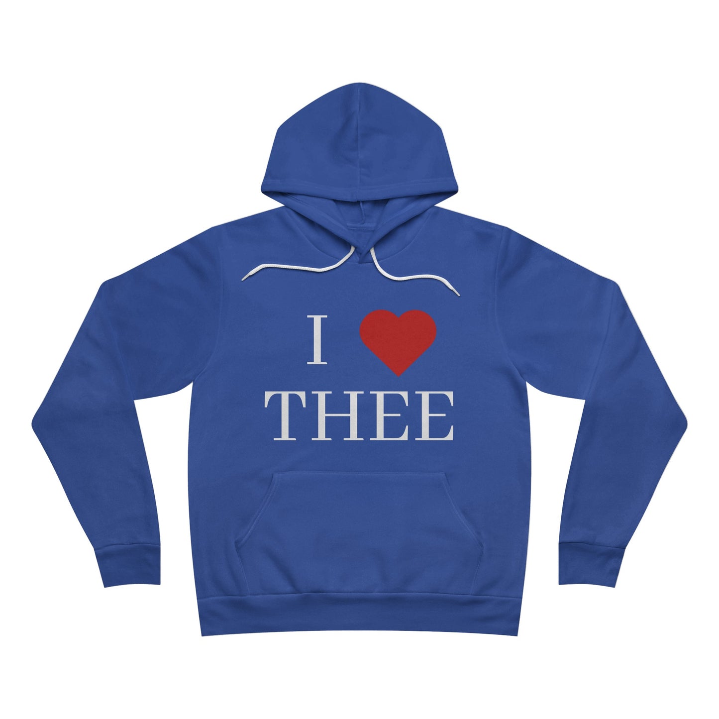 I Heart Thee Men's White Fleece Pullover Hoodie Printify