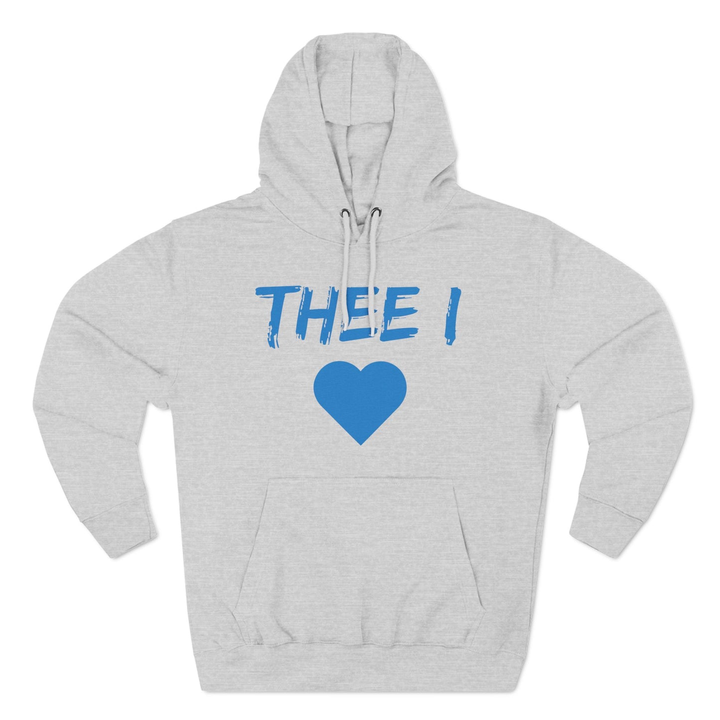 Thee I Heart Women's Block Baby Blue Premium Pullover Hoodie Printify