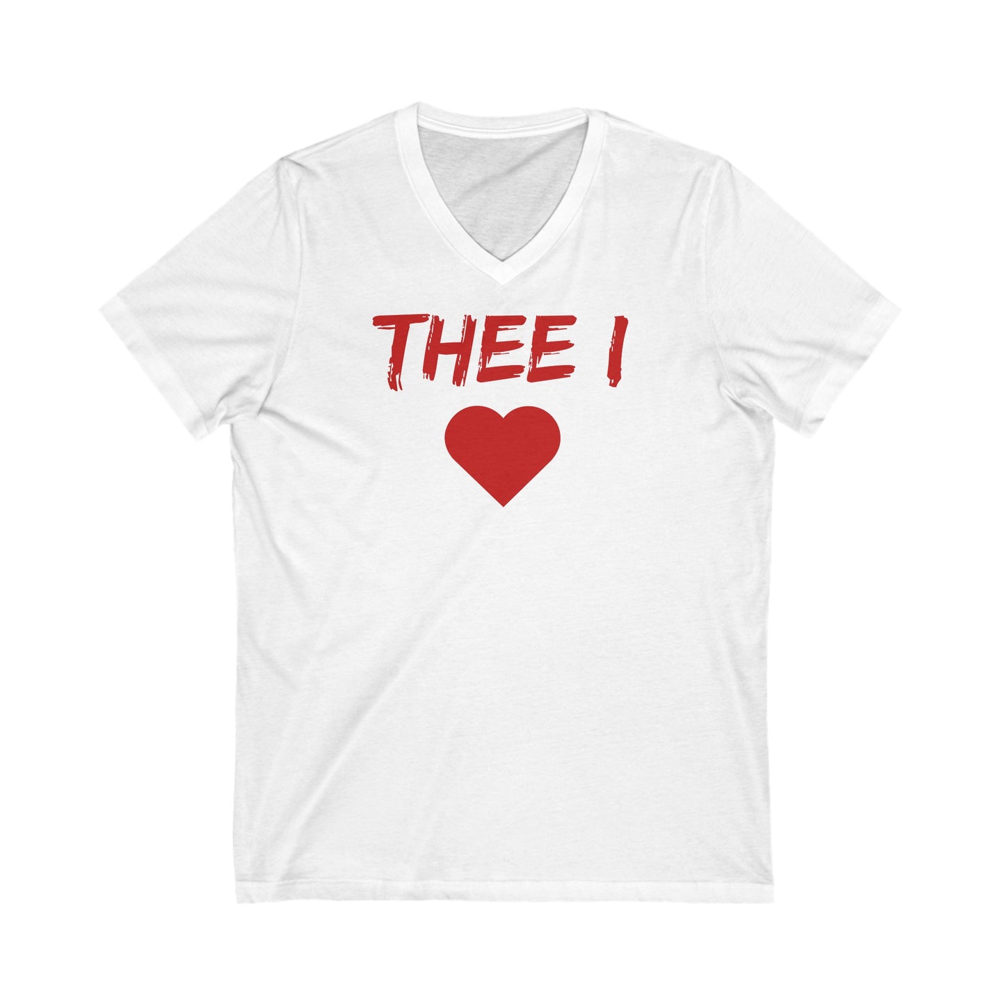 Thee I Heart Red Block Men's Jersey Short Sleeve V-Neck Tee Printify