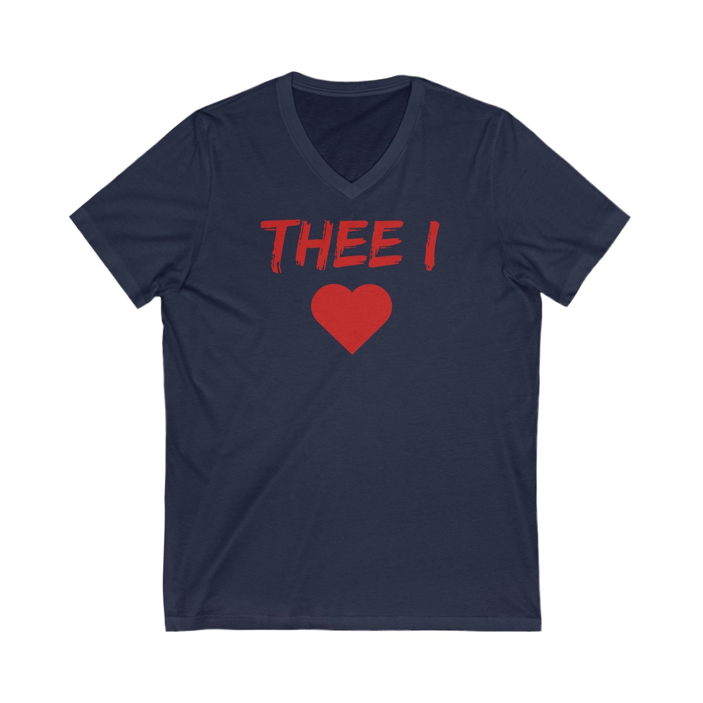 Thee I Heart Red Block Men's Jersey Short Sleeve V-Neck Tee Printify