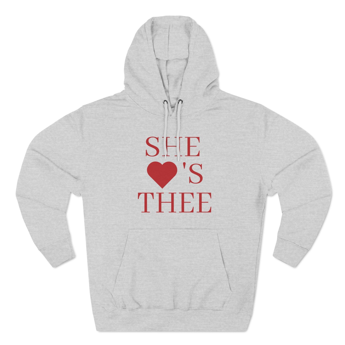 She Heart's Thee Red Women's Premium Pullover Hoodie Printify