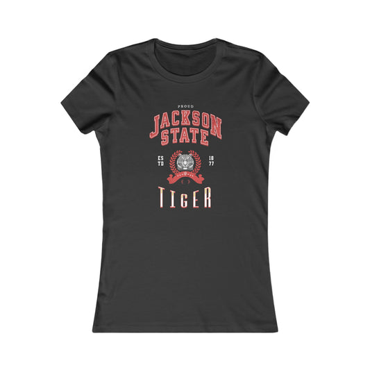 Proud Jackson State Tiger Women's Red Favorite Tee Printify