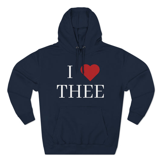 I Heart Thee Women's White Premium Pullover Hoodie Printify