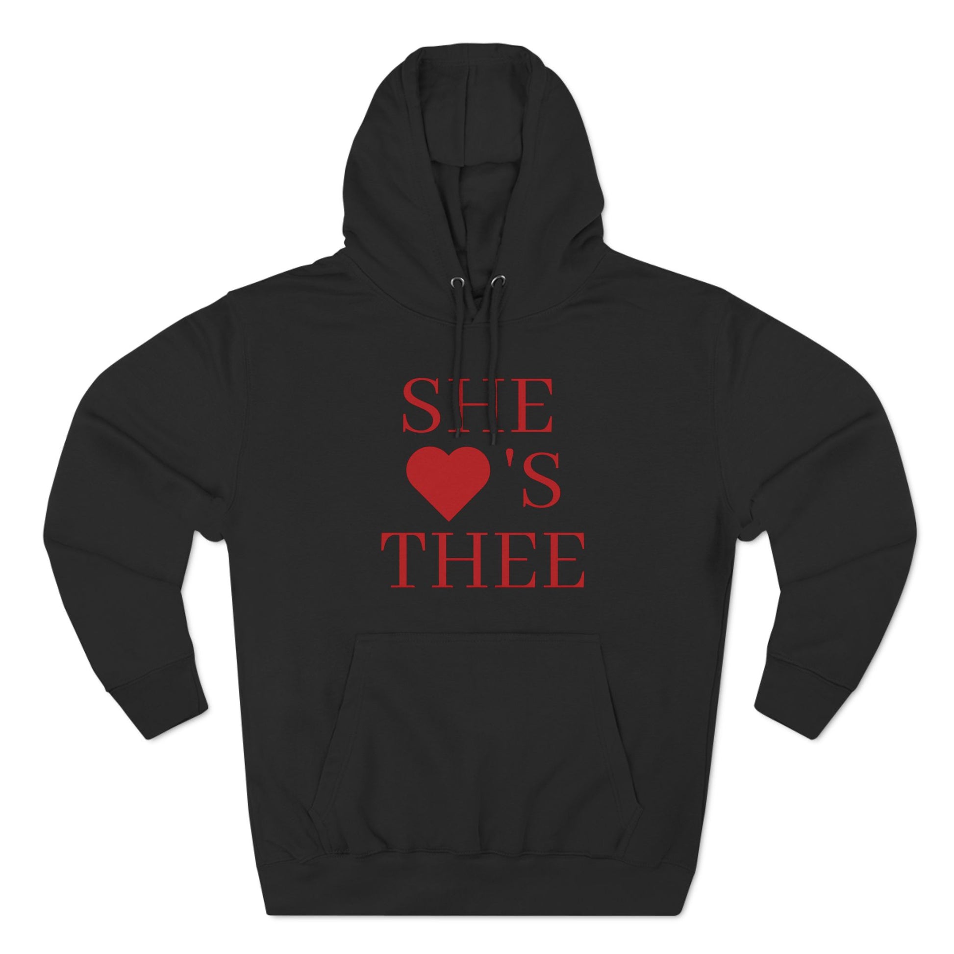 She Heart's Thee Red Women's Premium Pullover Hoodie Printify