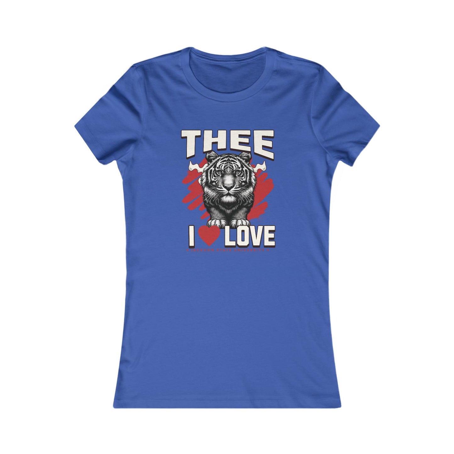 Thee I Love Jackson State University Tigerhead Women's Red Favorite Tee