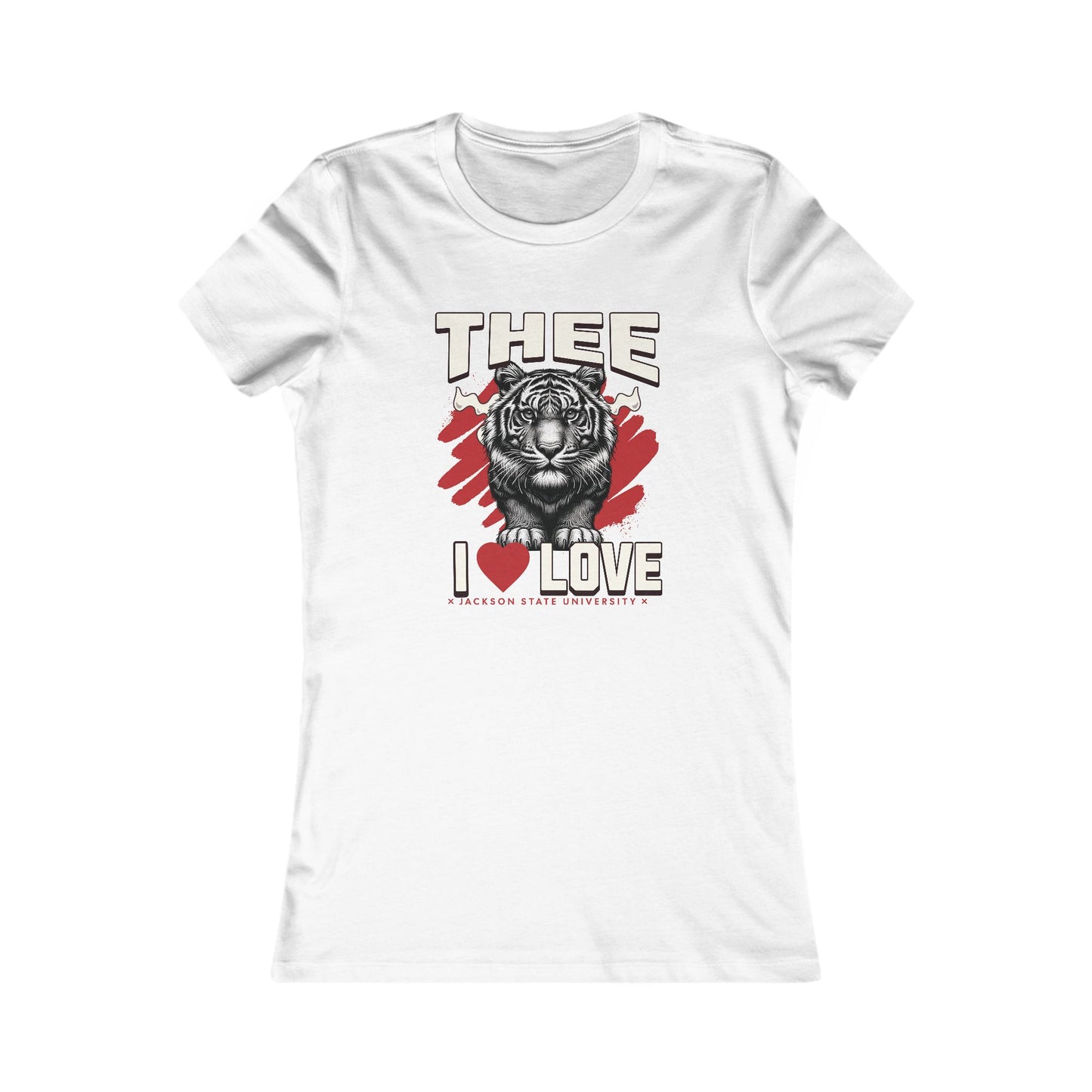 Thee I Love Jackson State University Tigerhead Women's Red Favorite Tee