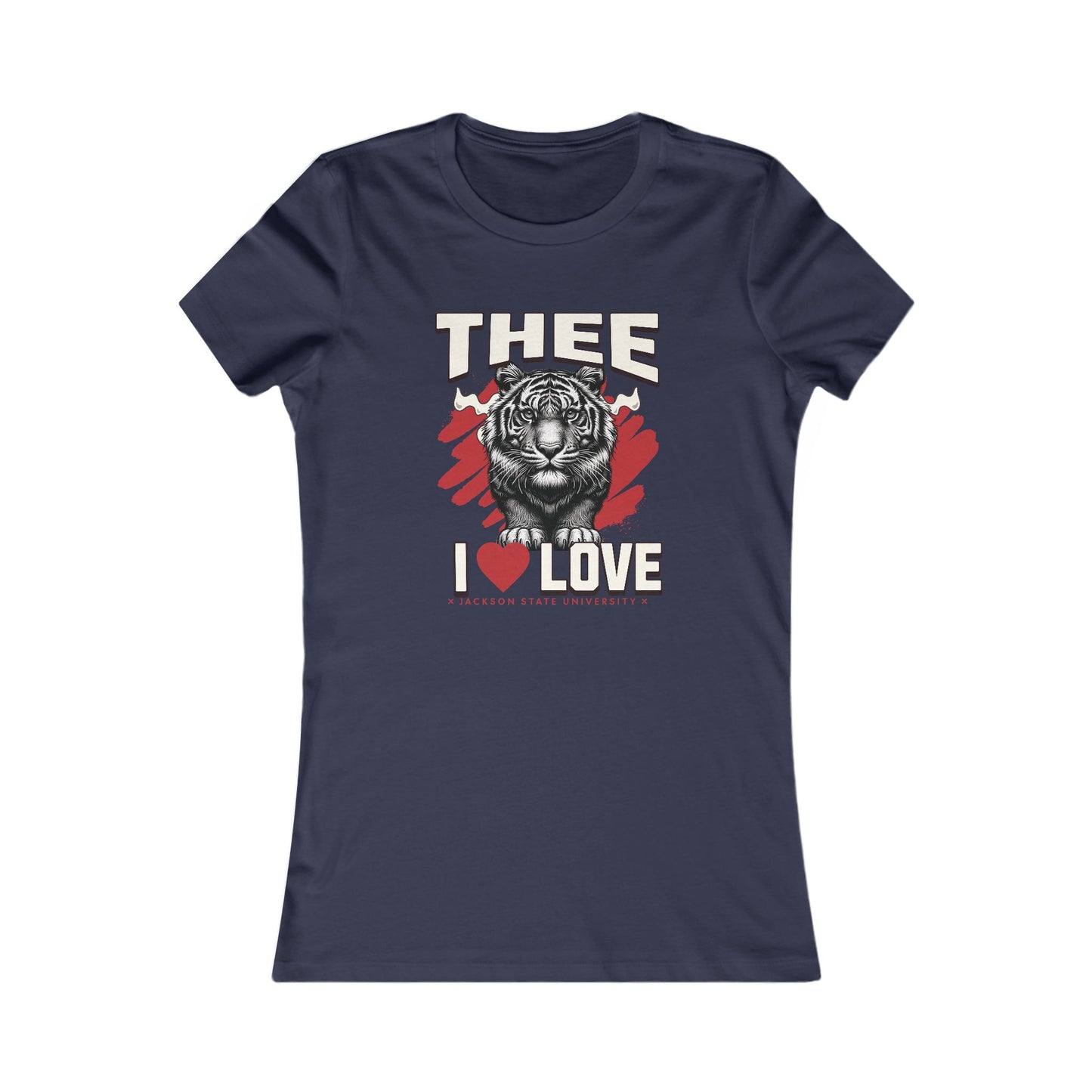 Thee I Love Jackson State University Tigerhead Women's Red Favorite Tee