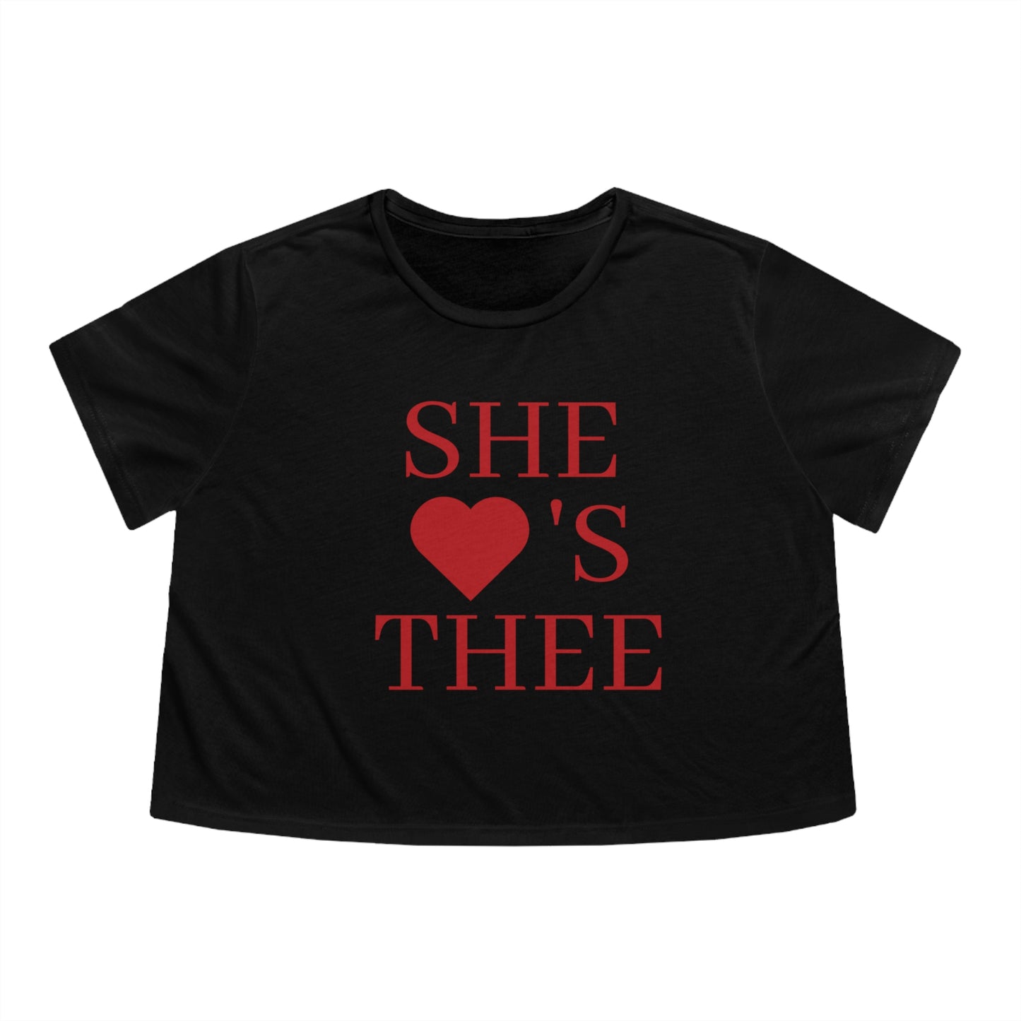 She Heart's Thee White Women's Red Cropped Tee Printify