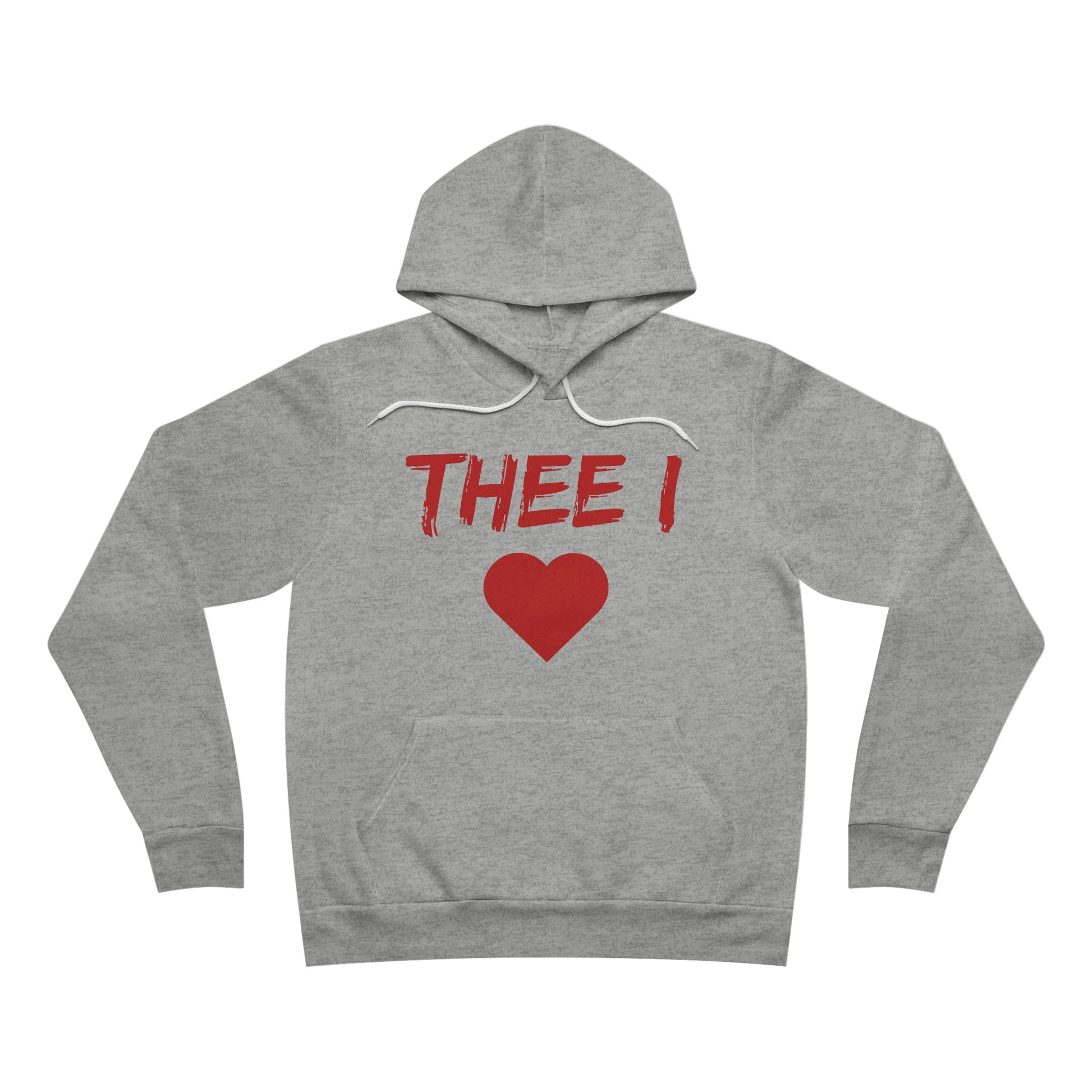 Thee I Heart Men's Block Red Fleece Pullover Hoodie Printify