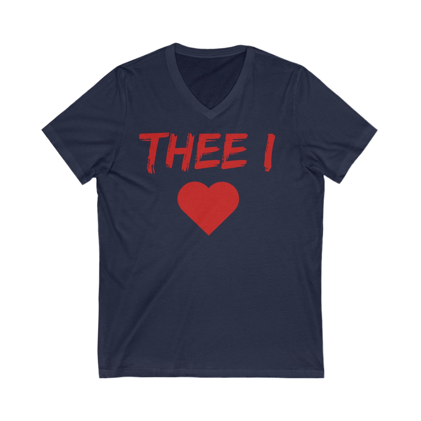 Thee I Heart Red Block Women's Jersey V-Neck Tee Printify